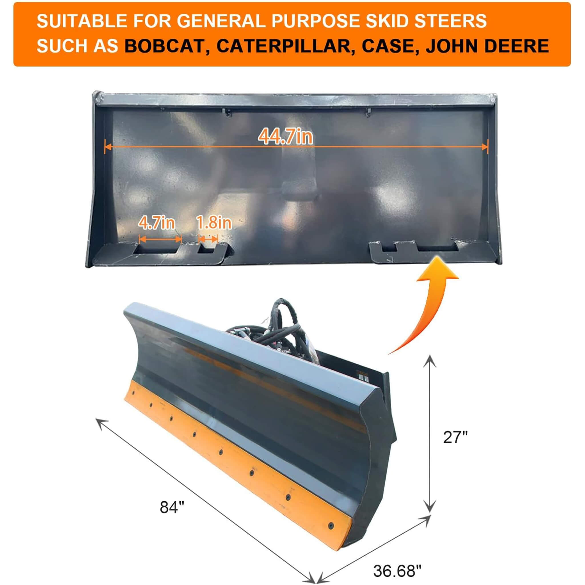 Heavy-Duty 84-Inch 6-Way Skid Steer Dozer Blade Attachment (SAK17862) – SAKSBY WHOLESALE, view 8