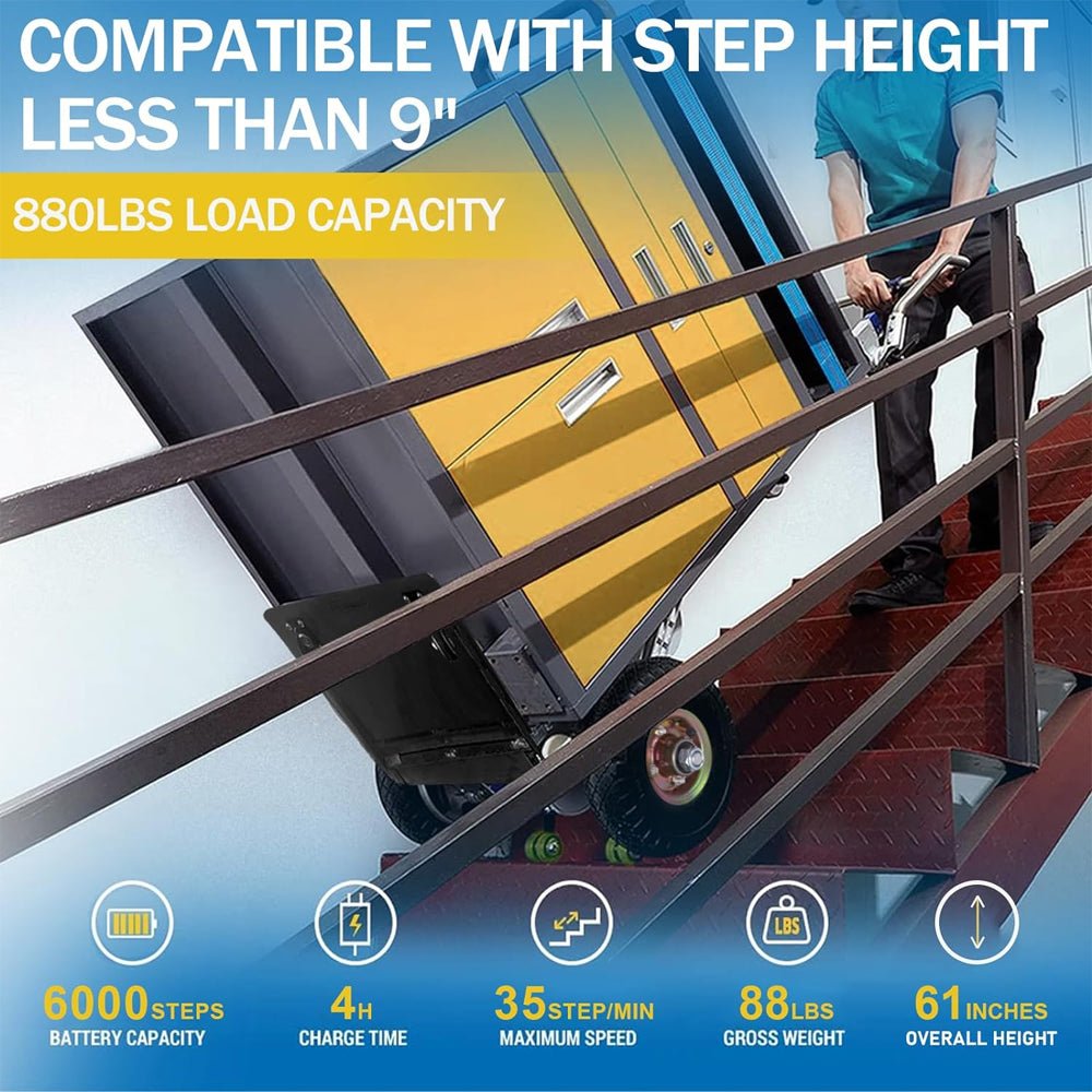 Heavy-Duty 880LBS Electric Motorized Stair Climbing Hand Truck Dolly (SAK72821) – SAKSBY WHOLESALE, view 6