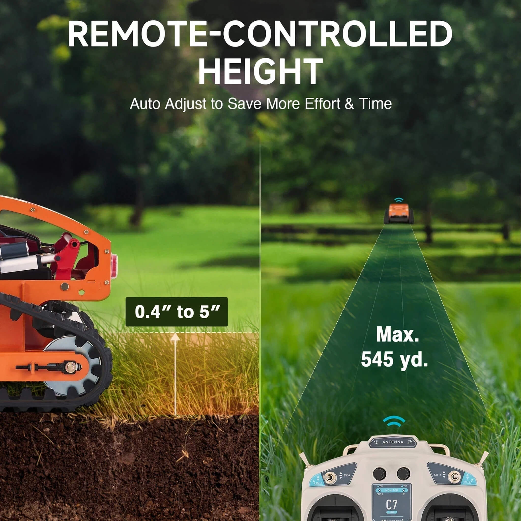 Heavy-Duty 9HP Commercial Remote-Controlled Gasoline-Powered Mower (SAK92146) – SAKSBY WHOLESALE, view 6