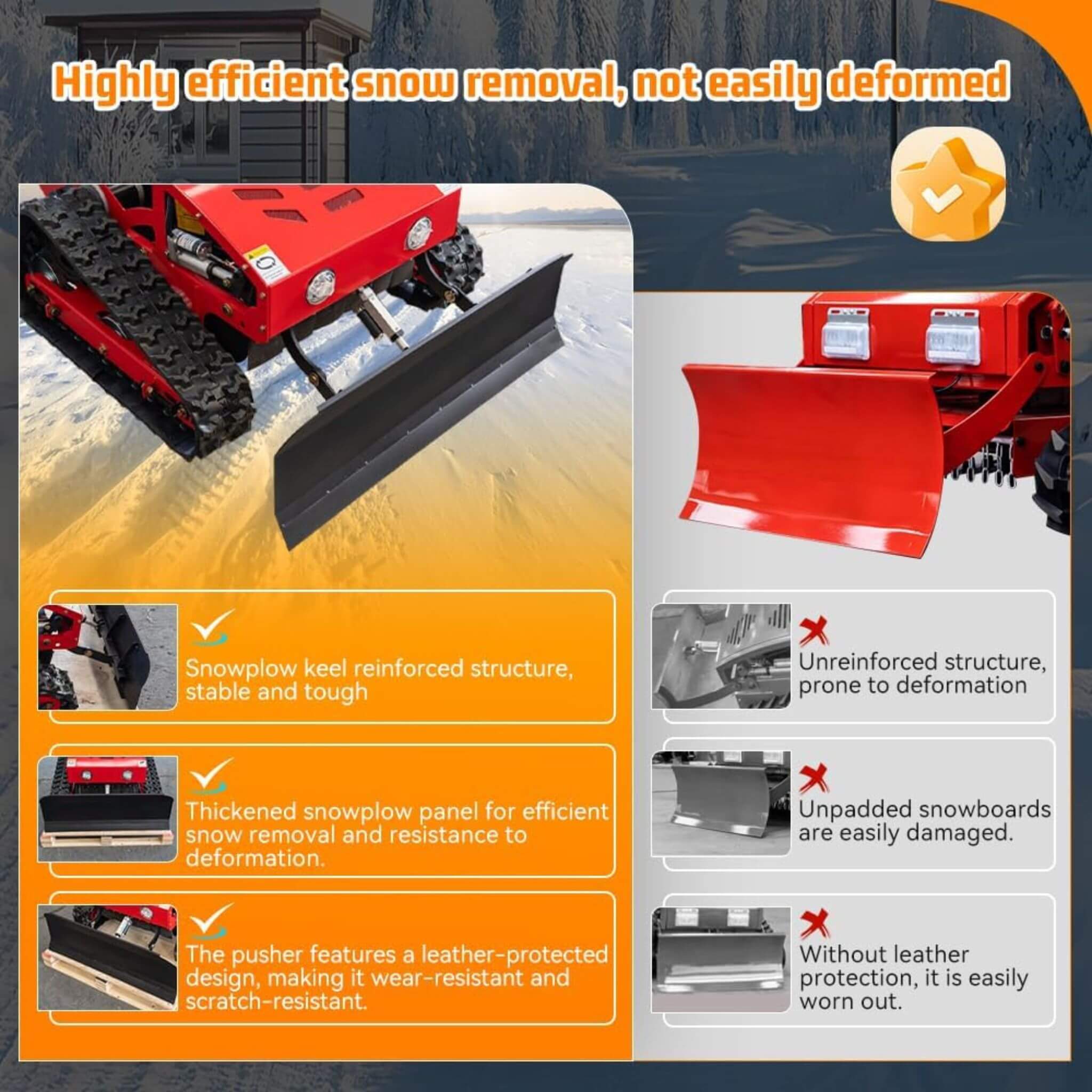Heavy-Duty 9HP Commercial Remote-Controlled Oil-Electric Hybrid Track Drive With Plow (SAK76425) – SAKSBY WHOLESALE, view 7
