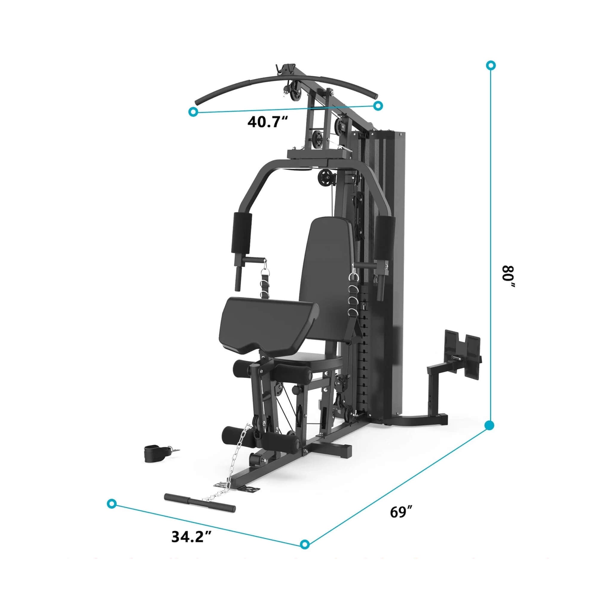 Rovix Heavy-Duty All-In-One Home Gym Workout Station For Full Body Strength Training, 150LBS (SAK12959) – SAKSBY WHOLESALE, v