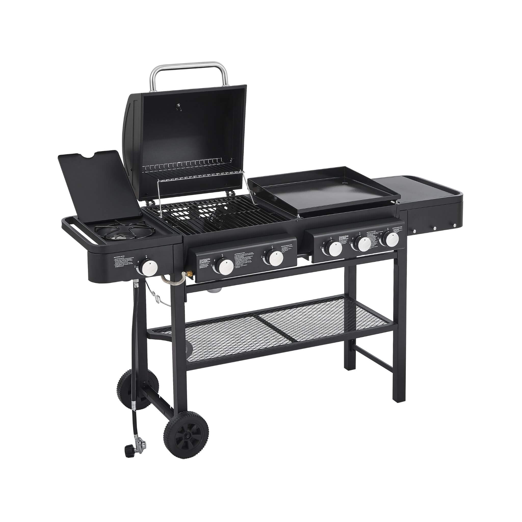 Castelle Flame Heavy-Duty All-In-One Outdoor 5-Burner 56K BTU Liquid Propane Grill (SAK57124) – SAKSBY WHOLESALE