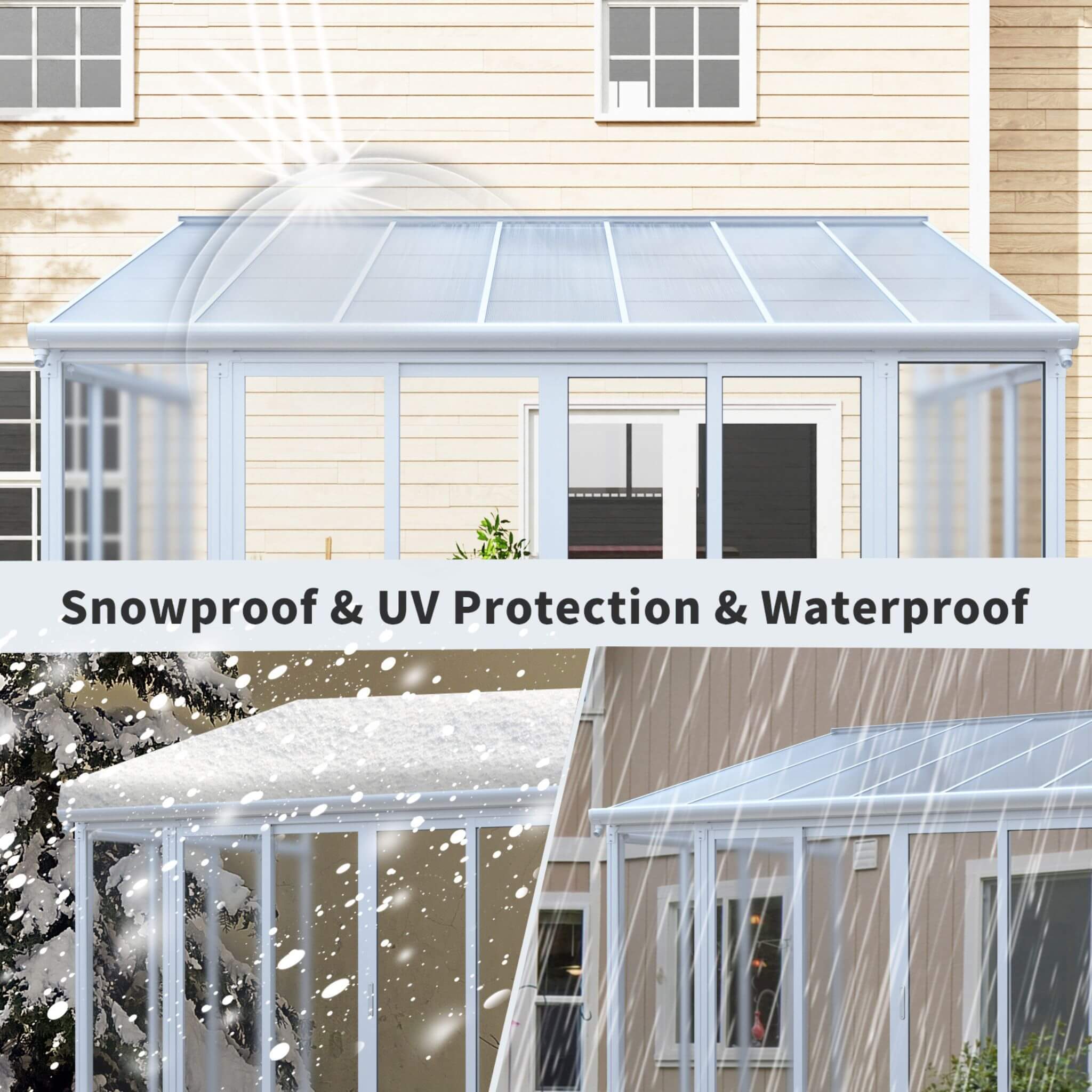 [10X14FT] Alora Lumina Heavy-Duty All-Season Aluminum Alloy Patio Sunroom With 3 Lockable Sliding Doors (SAK62713) – SAKSBY W