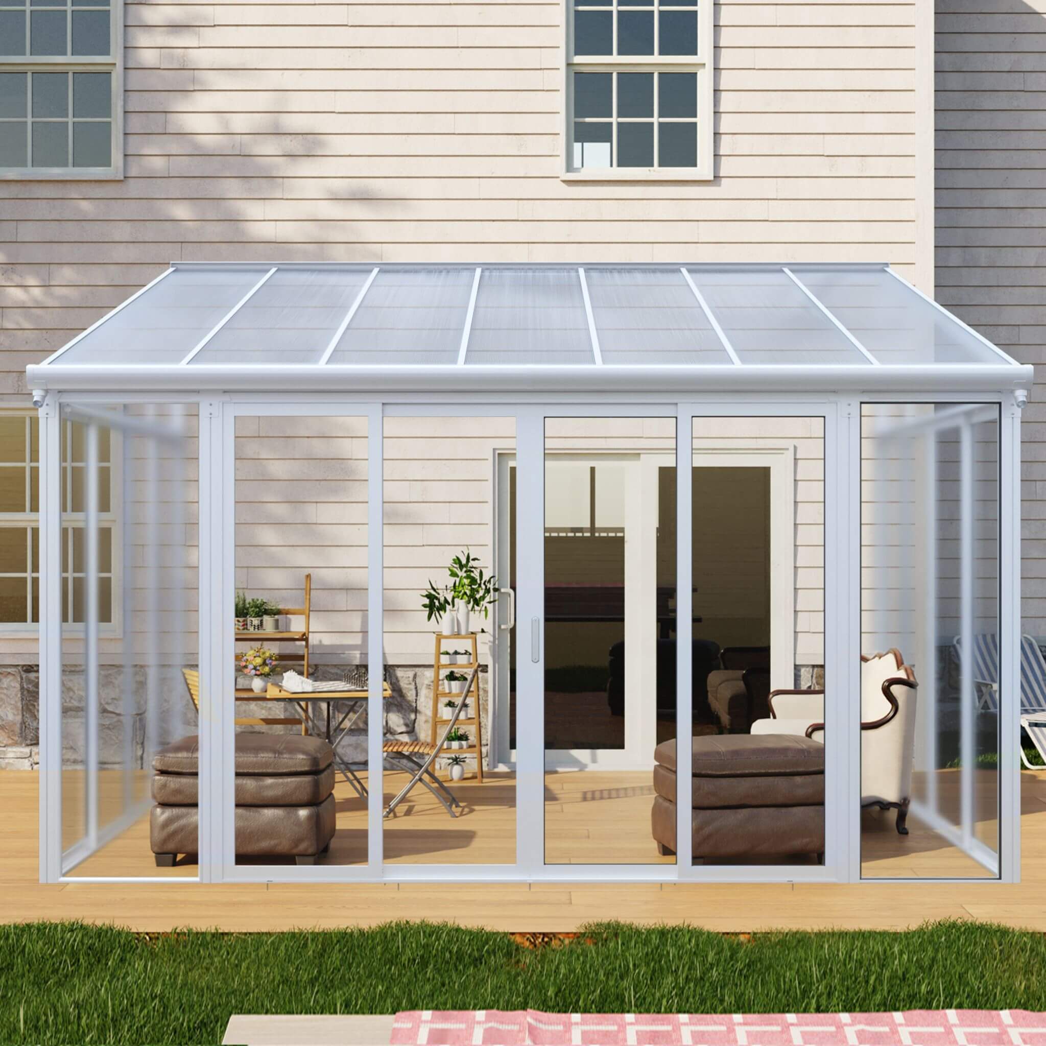 [10X14FT] Alora Lumina Heavy-Duty All-Season Aluminum Alloy Patio Sunroom With 3 Lockable Sliding Doors (SAK62713) – SAKSBY W