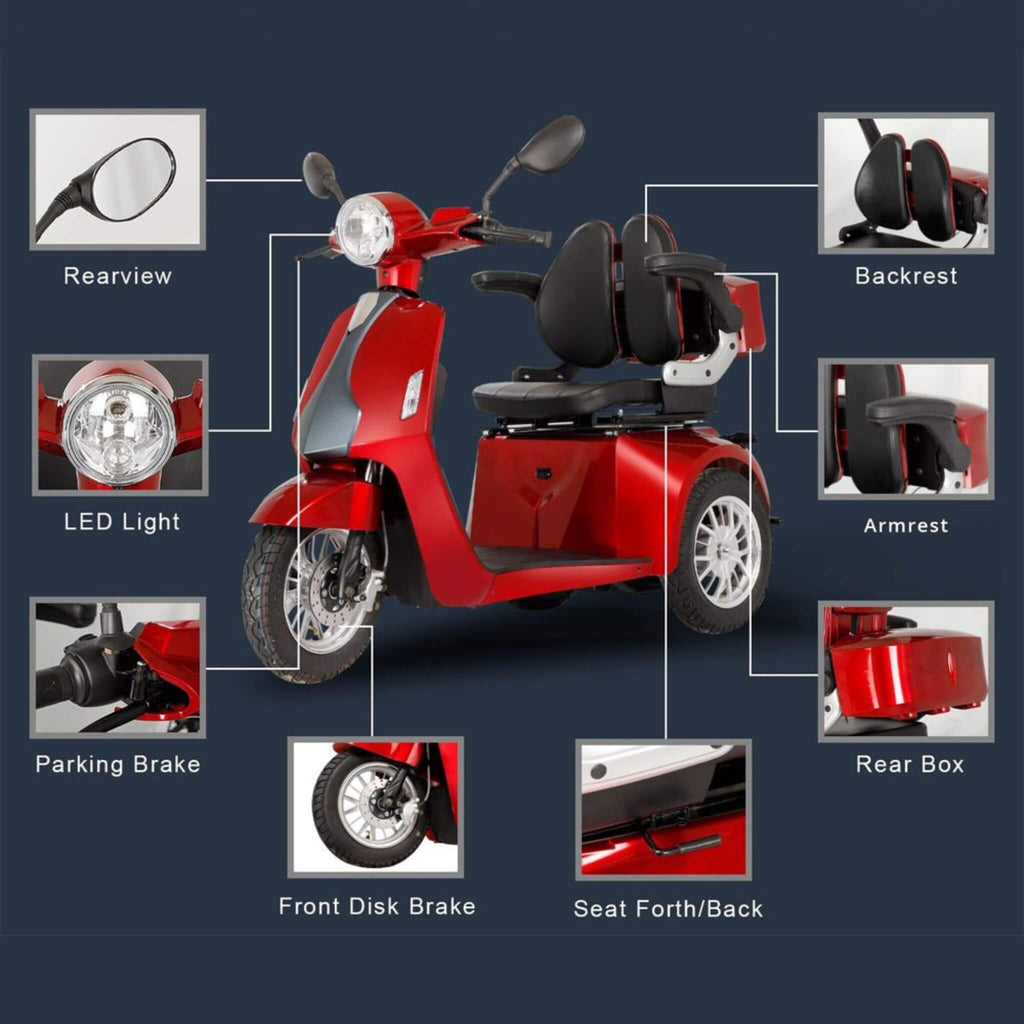 Zvg Heavy-Duty 800W All-Terrain Electric Powered Mobility Scooter For Seniors & Adults (SAK96314) – SAKSBY WHOLESALE, view 3