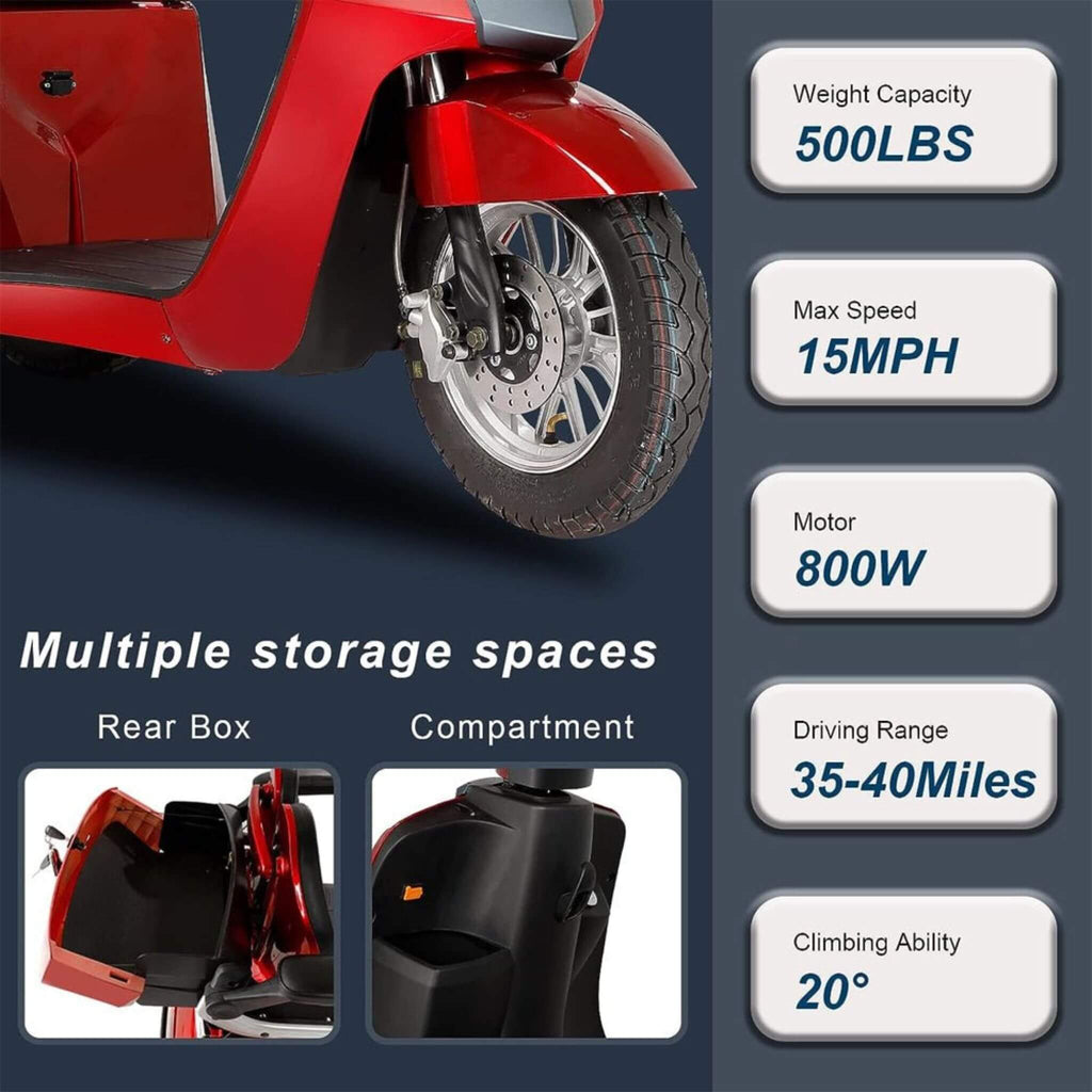 Zvg Heavy-Duty 800W All-Terrain Electric Powered Mobility Scooter For Seniors & Adults (SAK96314) – SAKSBY WHOLESALE, view 9