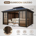 Alora Edge Heavy-Duty Aluminum Frame Outdoor Backyard Solarium With Polycarbornate Roof And Adjustable Panels (SAK68513) – SA