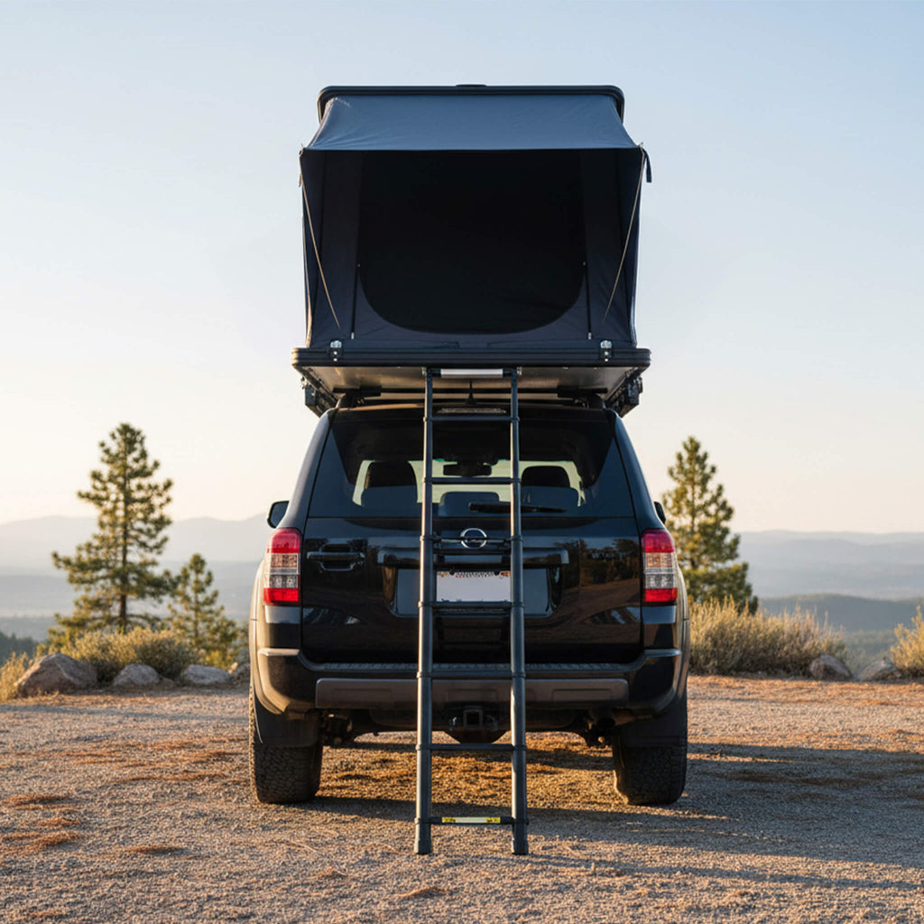 Trailora Ridge Heavy-Duty Aluminum Hard-Shell Rooftop Tent With Ladder, LED Lighting, And Memory Foam Mattress (SAK82931) – S