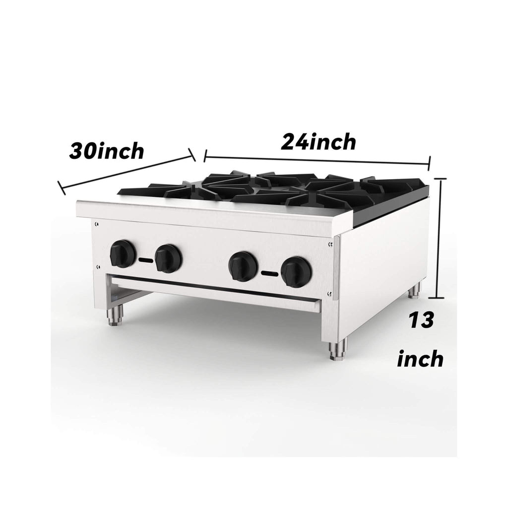 Heavy-Duty Commercial 112K BTU 4-Burner Stainless Steel Gas Stove Hot Plate (SAK39201) – SAKSBY WHOLESALE, view 9