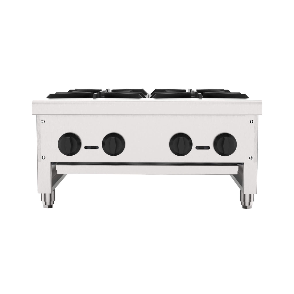 Heavy-Duty Commercial 112K BTU 4-Burner Stainless Steel Gas Stove Hot Plate (SAK39201) – SAKSBY WHOLESALE