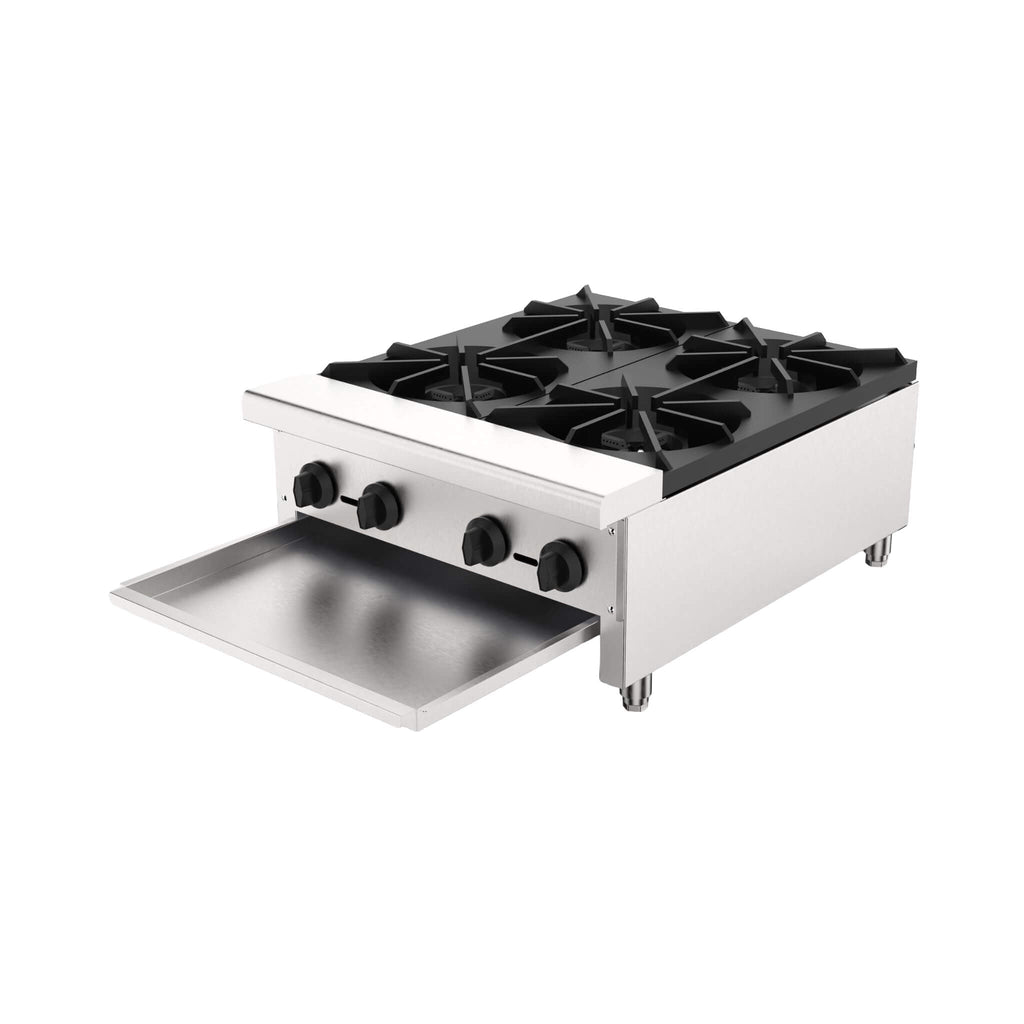 Heavy-Duty Commercial 112K BTU 4-Burner Stainless Steel Gas Stove Hot Plate (SAK39201) – SAKSBY WHOLESALE, view 8