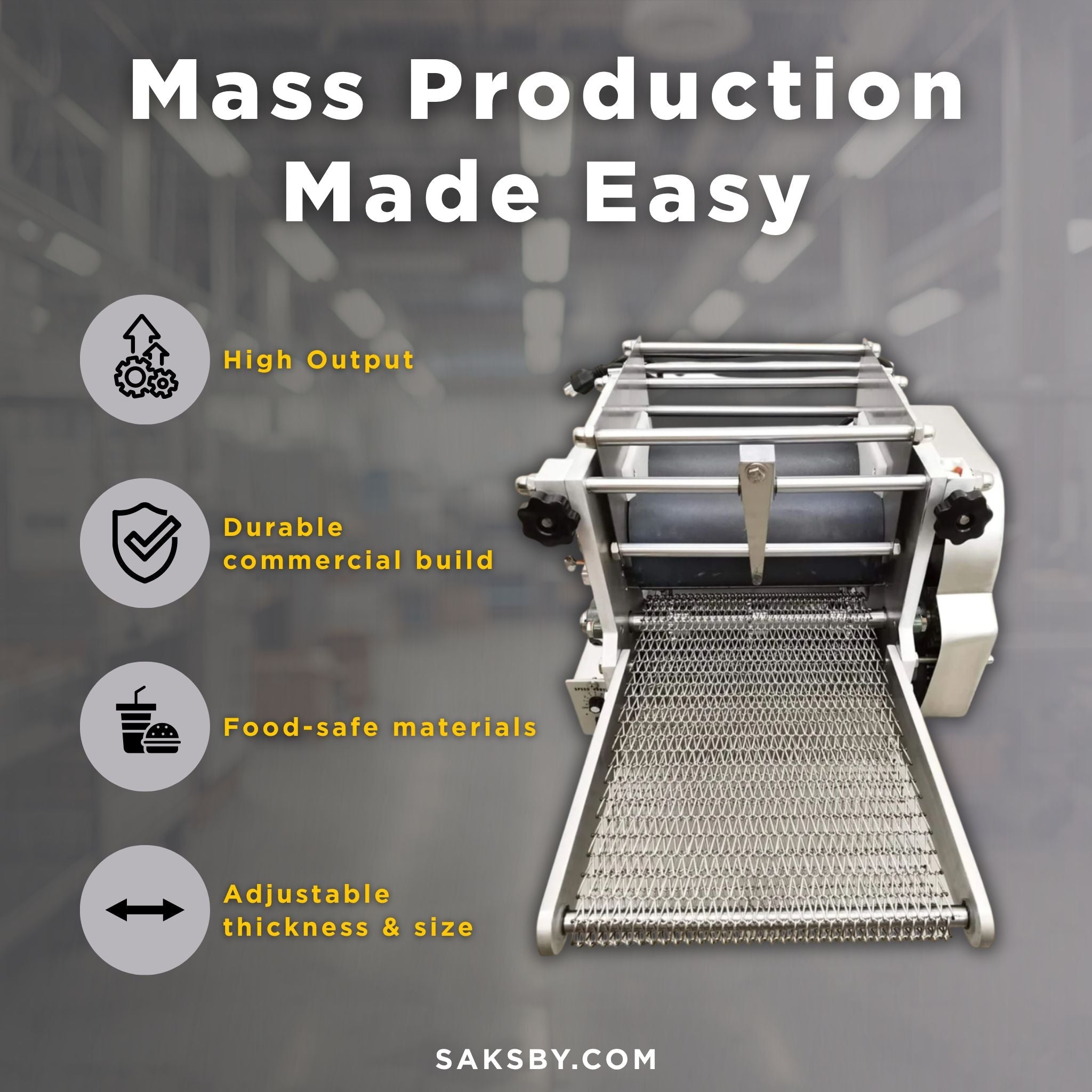 Heavy-Duty Commercial Automatic Corn Tortilla Making Machine (SAK60513) – SAKSBY WHOLESALE, view 3