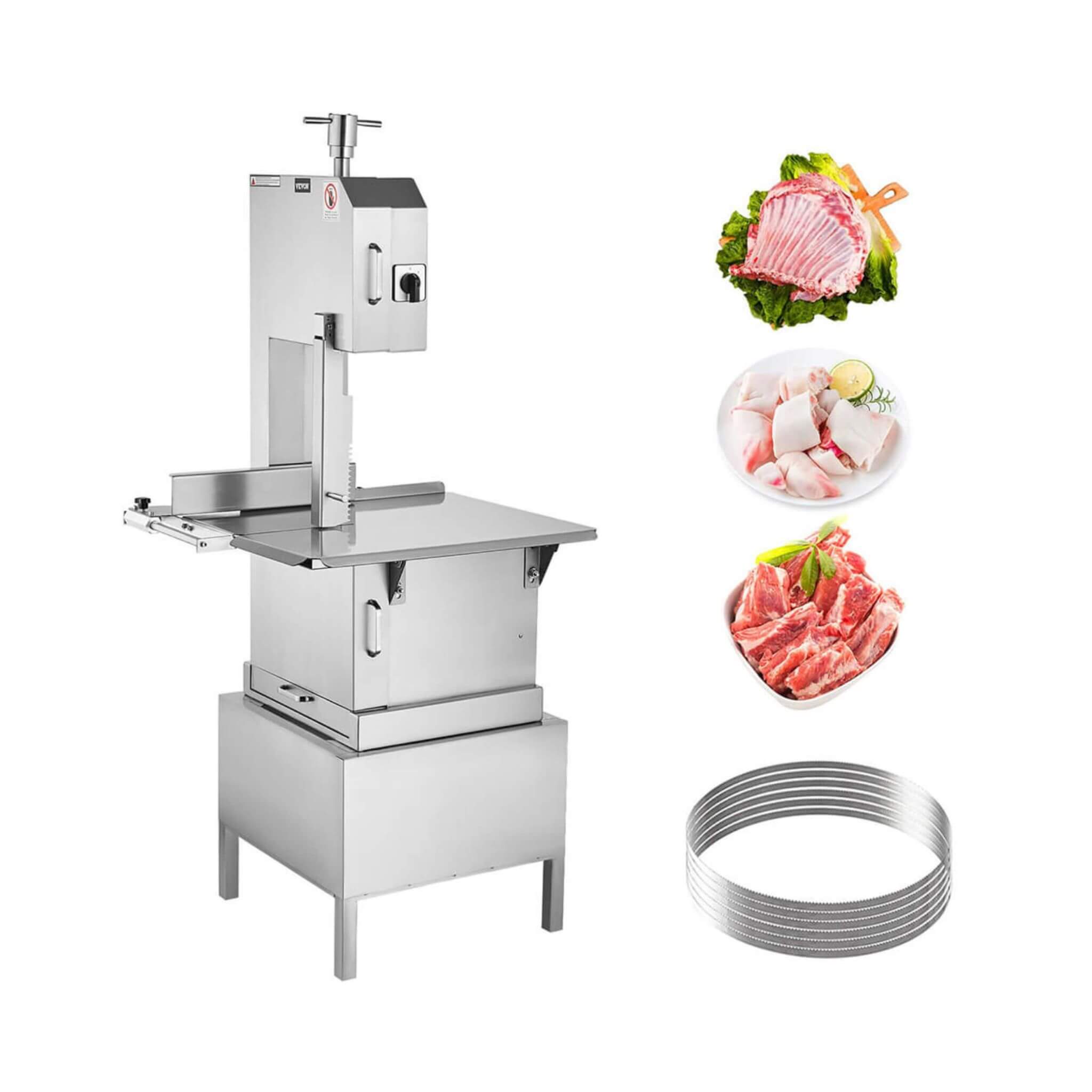 Heavy-Duty Commercial 2200W Electric Meat Bone Saw Cutting Band Machine With 6 Saw Blades (SAK91753) – SAKSBY WHOLESALE, view