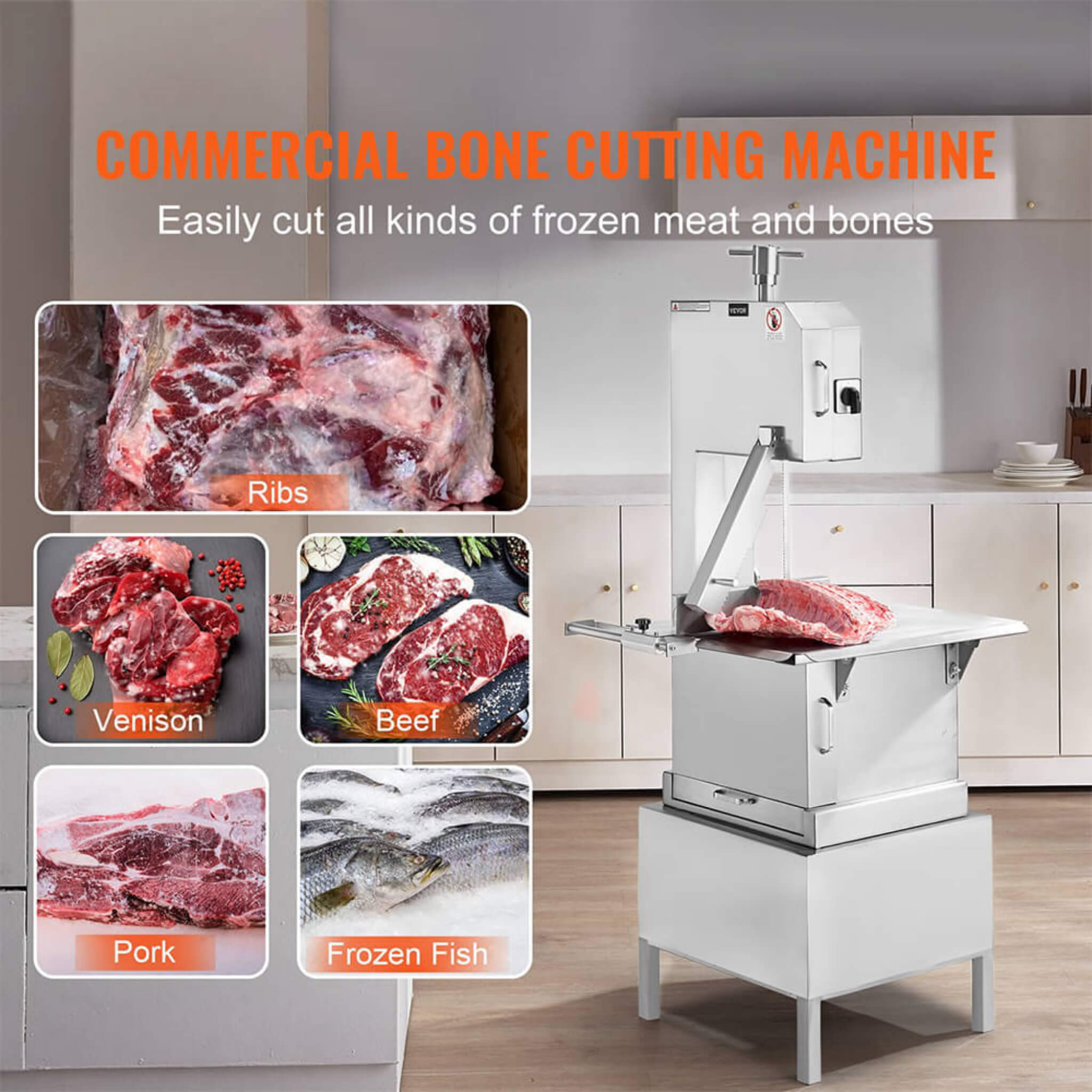Heavy-Duty Commercial 2200W Electric Meat Bone Saw Cutting Band Machine With 6 Saw Blades (SAK91753) – SAKSBY WHOLESALE, view