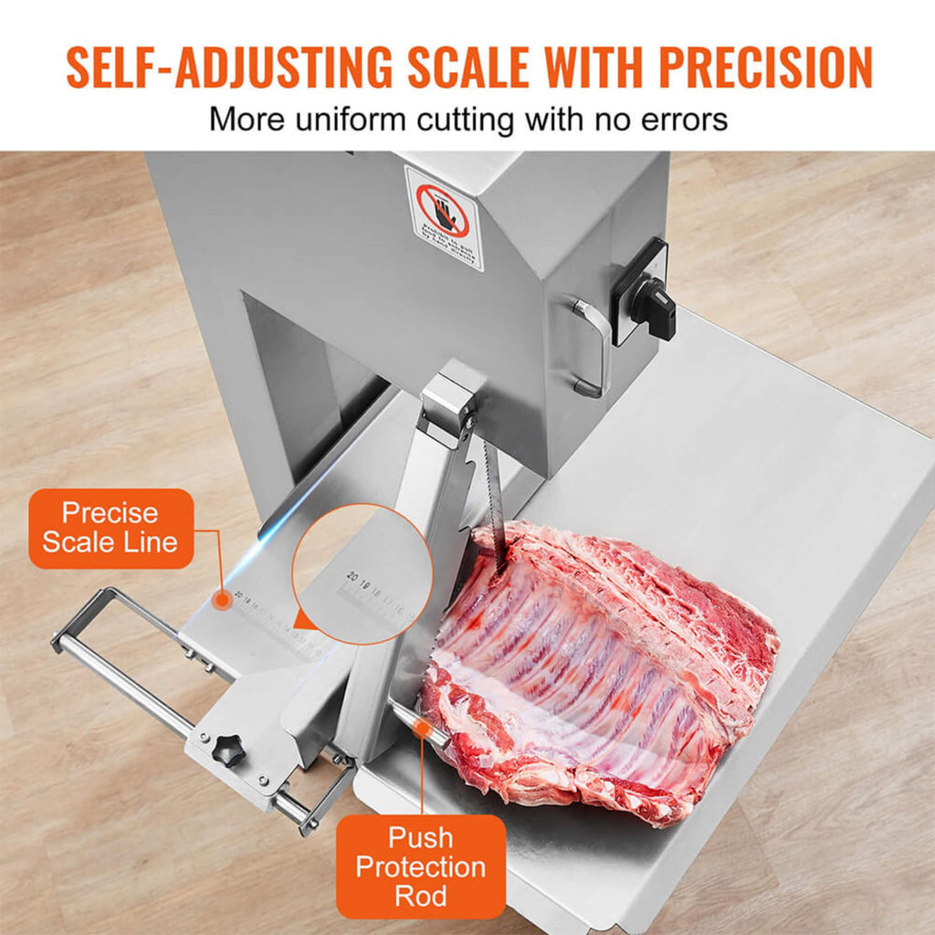 Heavy-Duty Commercial 2200W Electric Meat Bone Saw Cutting Band Machine With 6 Saw Blades (SAK91753) – SAKSBY WHOLESALE, view