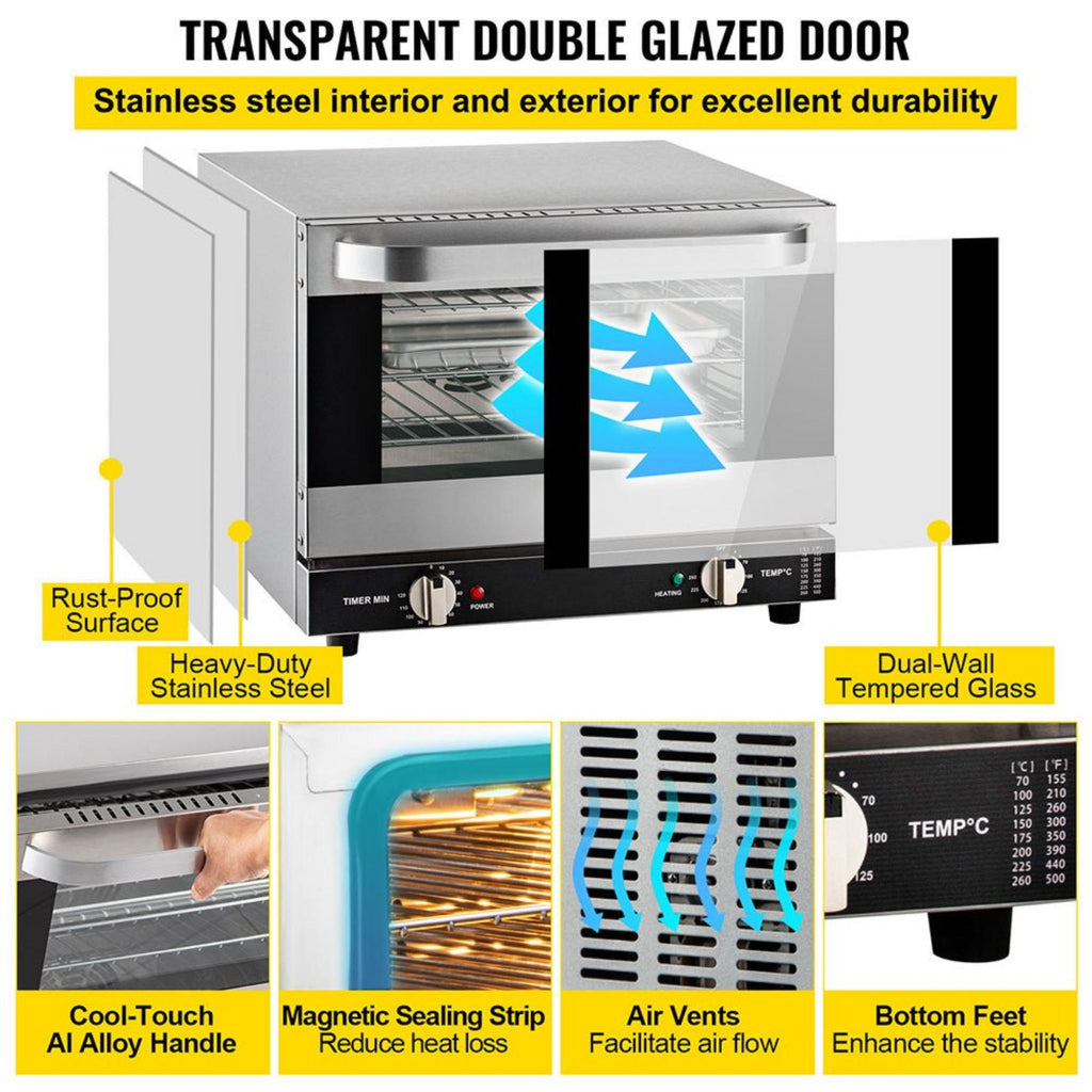 Heavy-Duty Commercial Stainless Steel Countertop Convection Toaster Oven (SAK51683) – SAKSBY WHOLESALE, view 7