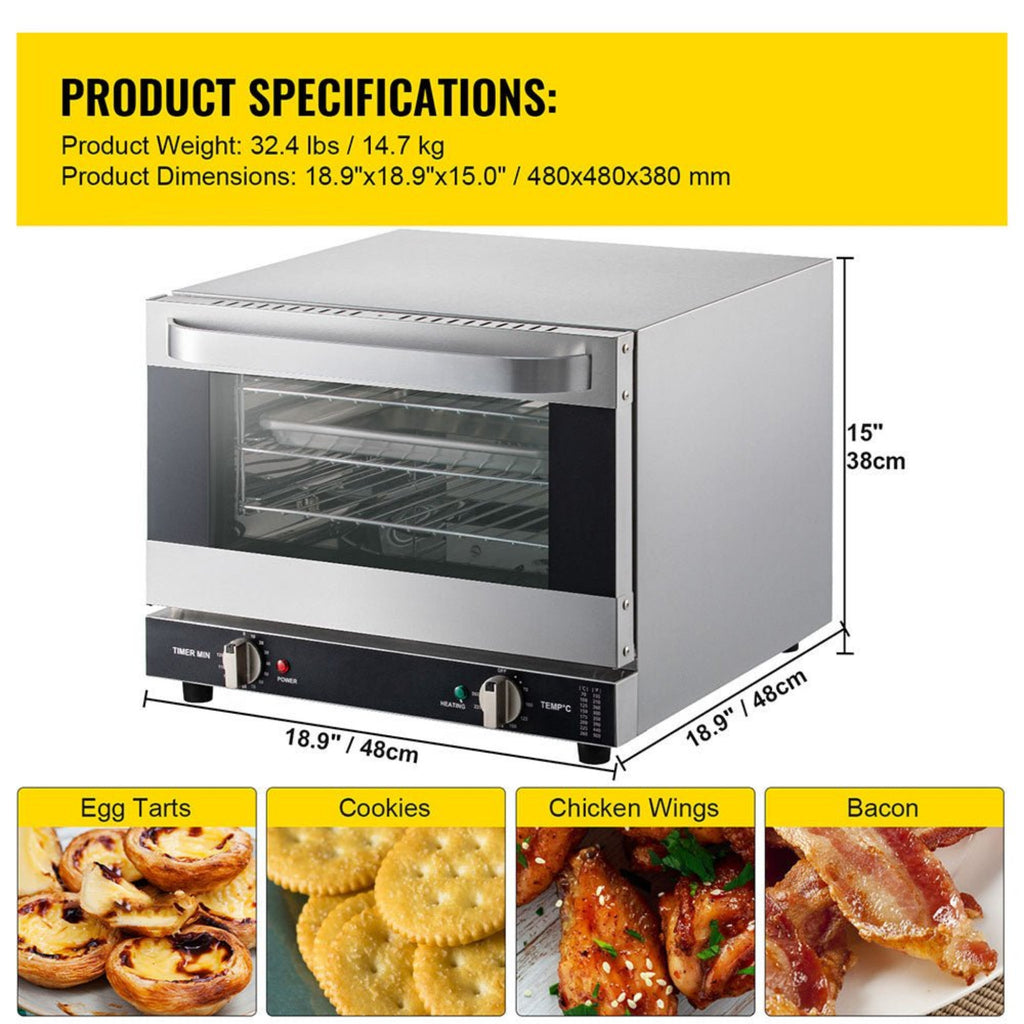 Heavy-Duty Commercial Stainless Steel Countertop Convection Toaster Oven (SAK51683) – SAKSBY WHOLESALE, view 11