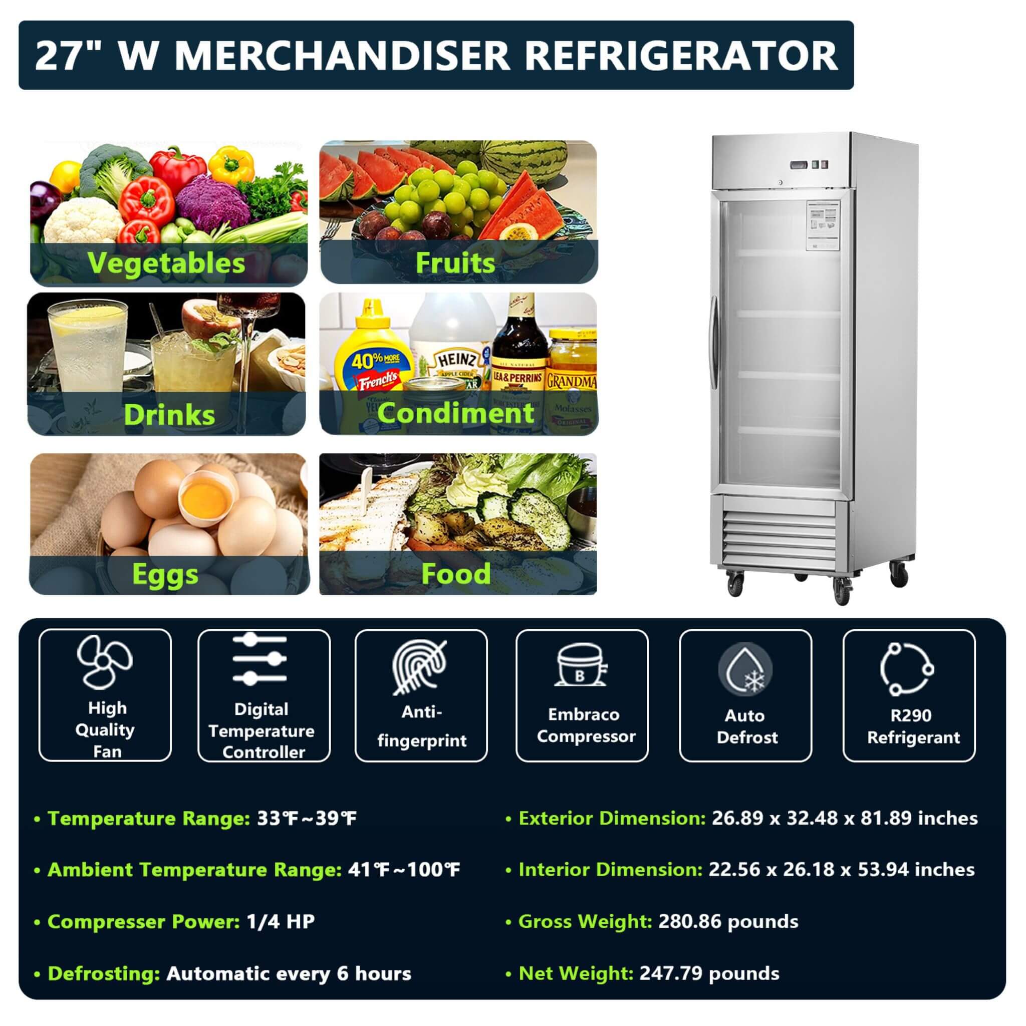 Heavy-Duty Commercial Upright ETL Certified Freezer For Restaurants, Bars, And Supermarkets (SAK01847) – SAKSBY WHOLESALE, vi