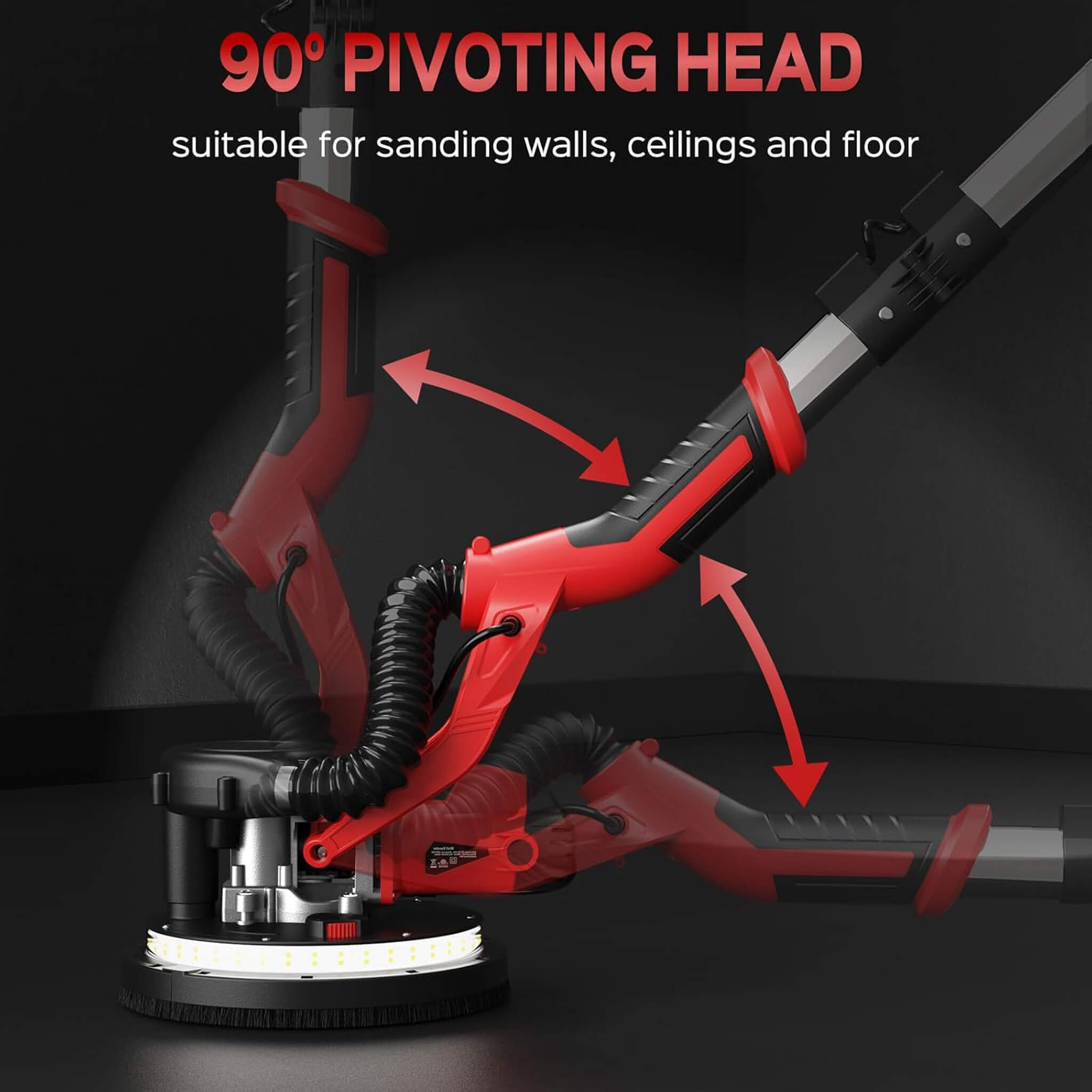 Heavy-Duty Drywall Ceiling Pole Sander Vacuum Tool (SAK93935) – SAKSBY WHOLESALE, view 3