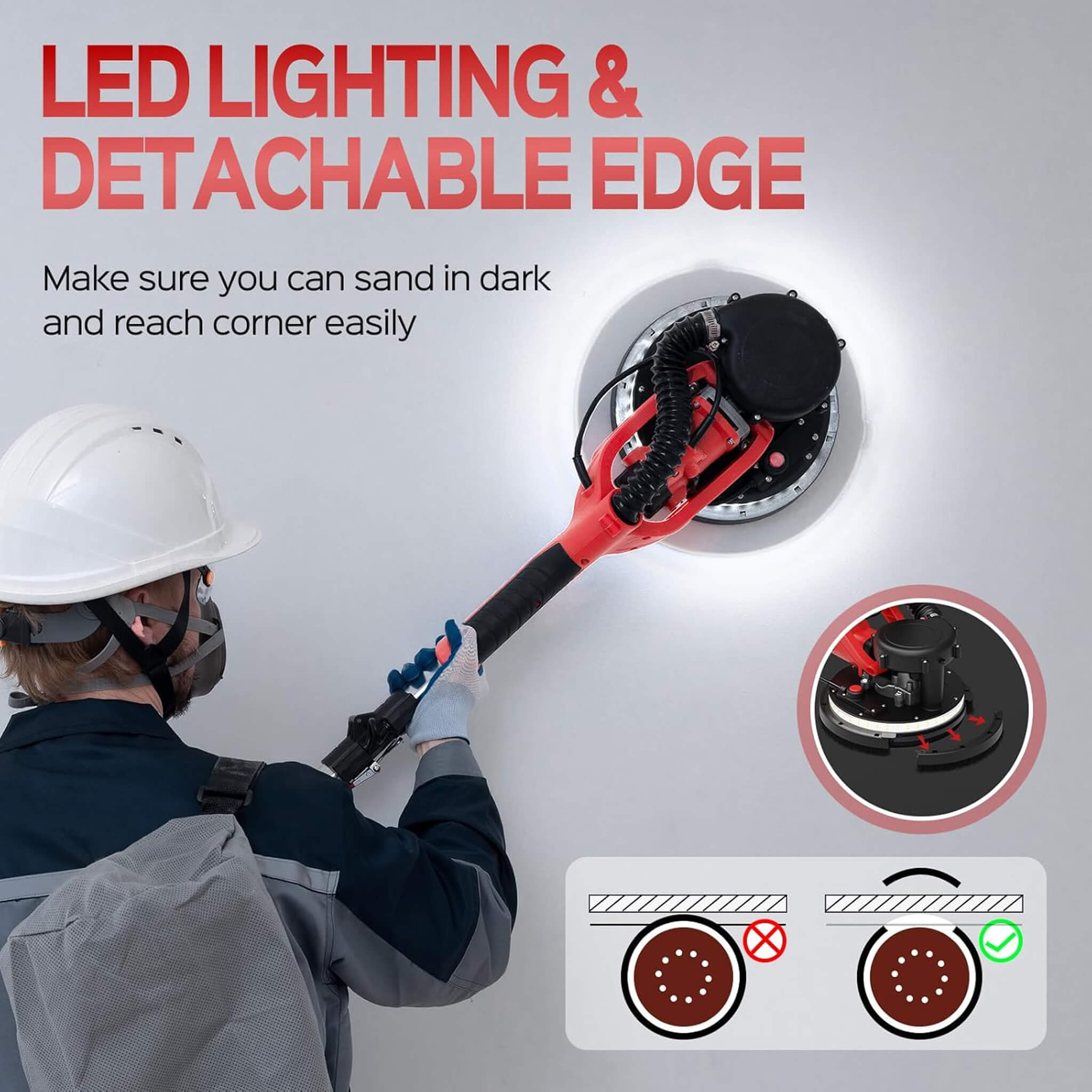 Heavy-Duty Drywall Ceiling Pole Sander Vacuum Tool (SAK93935) – SAKSBY WHOLESALE, view 6