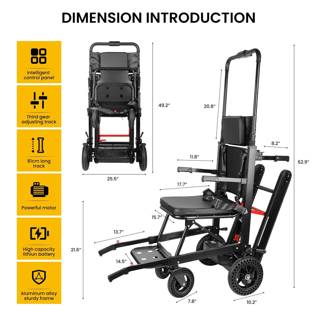 Motivo Heavy-Duty Electric Foldable Stair Climbing Wheelchair, 450LBS [FDA-Approved (SAK92801) – SAKSBY WHOLESALE, view 10