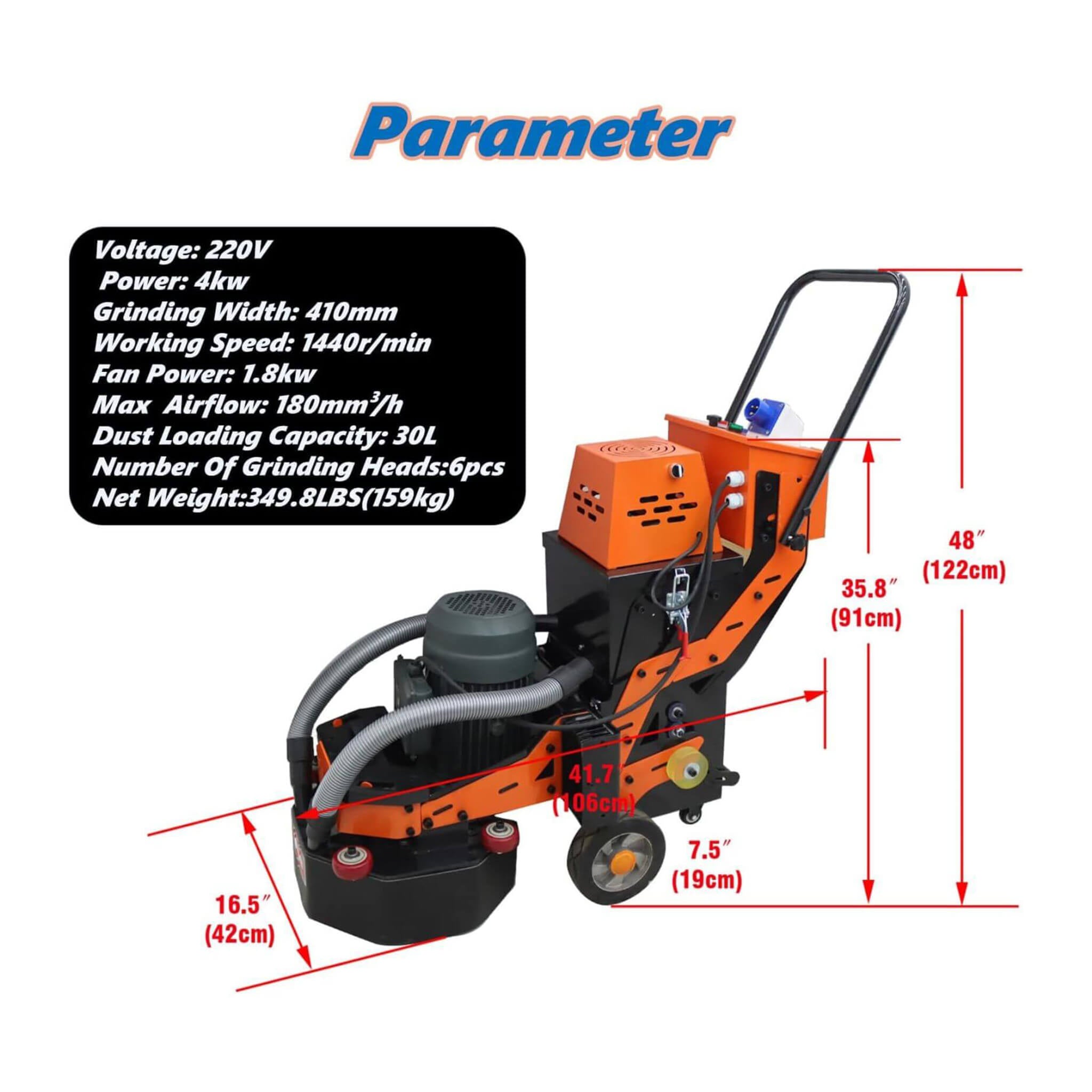 Heavy-Duty Electric Hand-Push Concrete Floor Grinder Polisher (SAK64185) – SAKSBY WHOLESALE, view 10