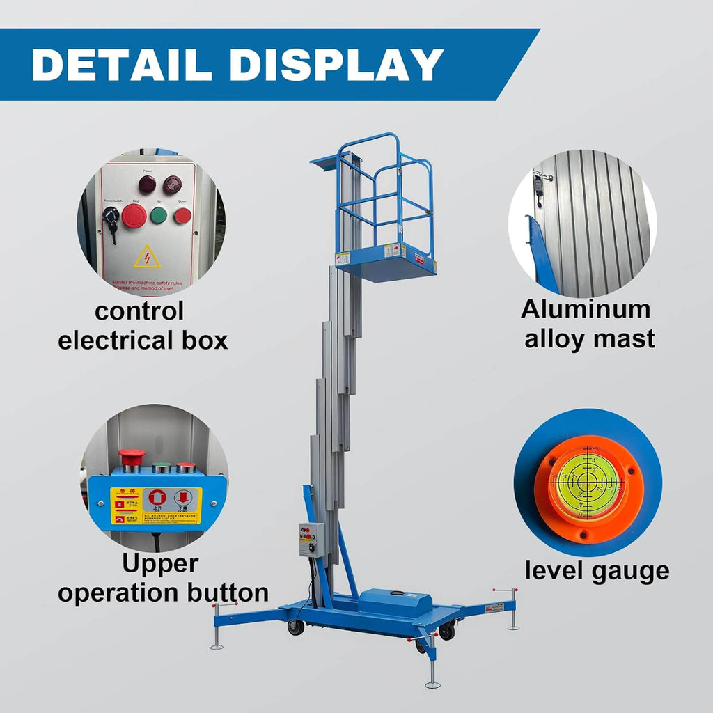 Heavy-Duty Electric Hydraulic Aluminum Mobile Man Lift (SAK20587) – SAKSBY WHOLESALE, view 5