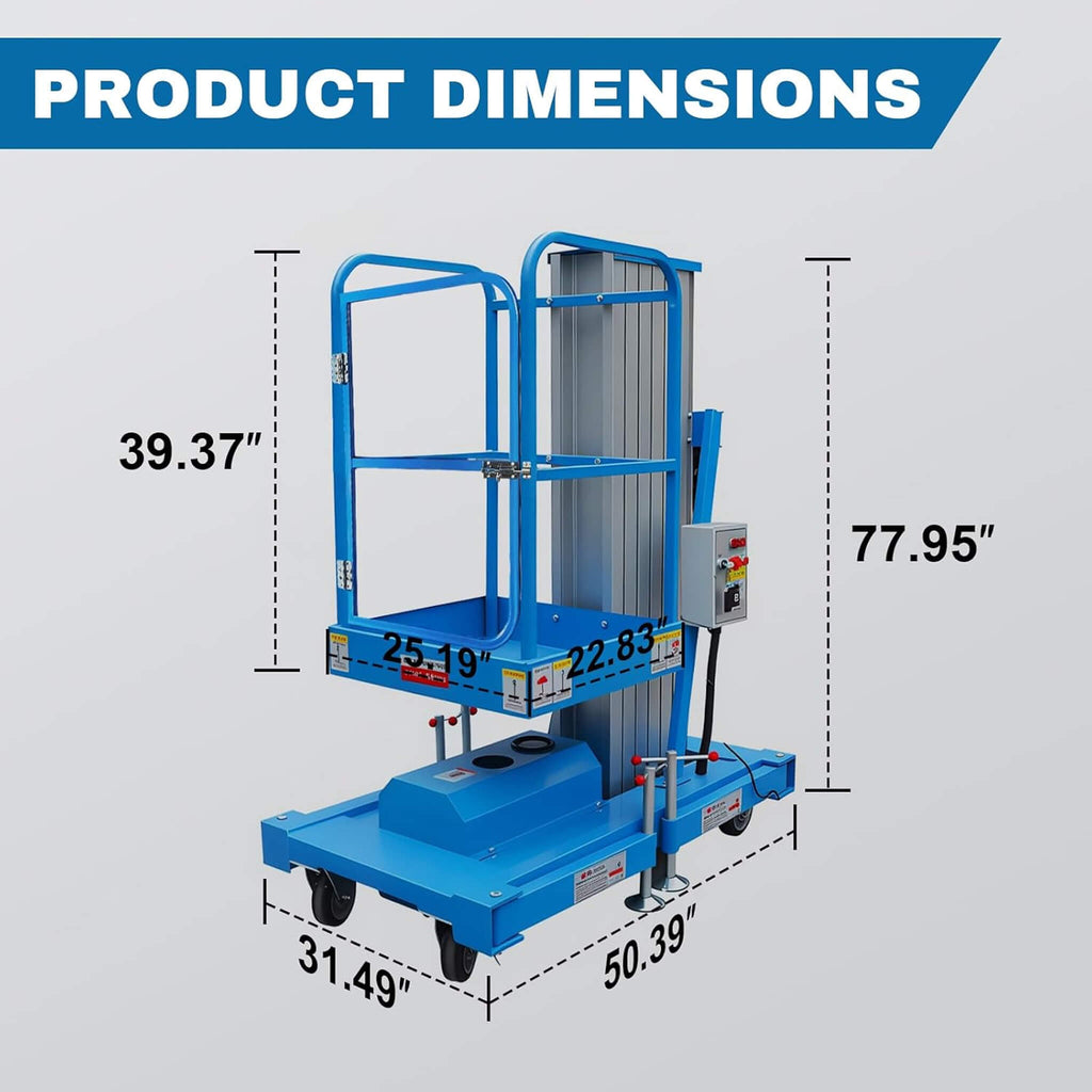 Heavy-Duty Electric Hydraulic Aluminum Mobile Man Lift (SAK20587) – SAKSBY WHOLESALE, view 9