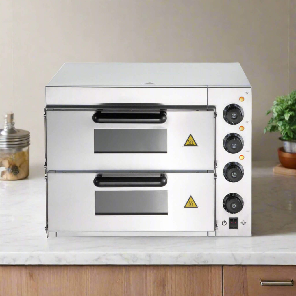 Heavy-Duty Electric 2000W Indoor Commercial Countertop Double Deck Pizza Oven (SAK36147) – SAKSBY WHOLESALE, view 14