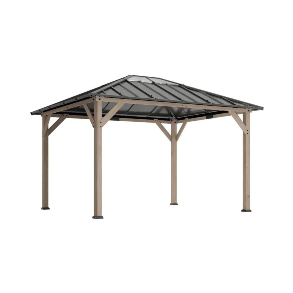 [08X10] Alora Heavy-Duty Fir Wood Hardtop Gazebo With Galvanized Steel Roof And Ceiling Hooks (SAK29467) – SAKSBY WHOLESALE, 