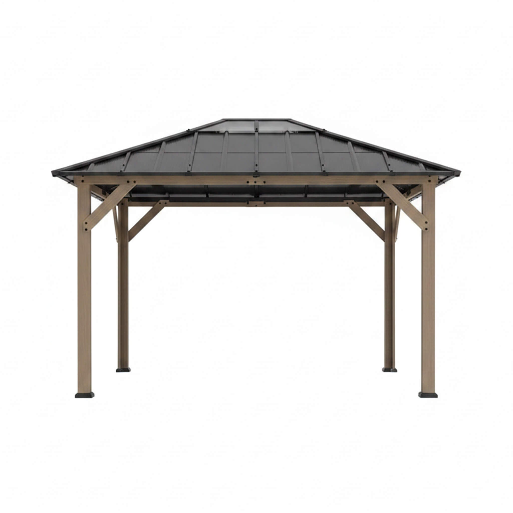 [08X10] Alora Heavy-Duty Fir Wood Hardtop Gazebo With Galvanized Steel Roof And Ceiling Hooks (SAK29467) – SAKSBY WHOLESALE, 