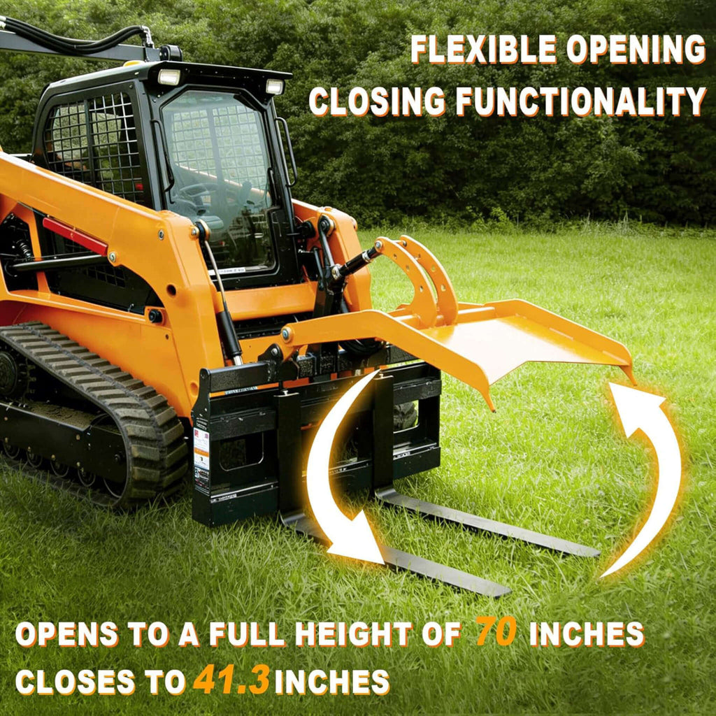 Heavy-Duty Fork Grapple Skid Steer Attachment With Universal Quick Attach (SAK10478) – SAKSBY WHOLESALE, view 5