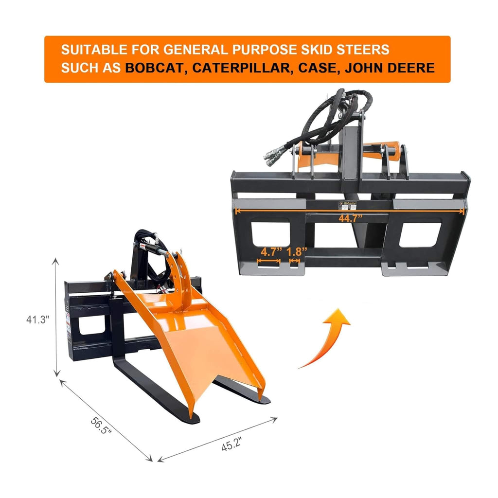 Heavy-Duty Fork Grapple Skid Steer Attachment With Universal Quick Attach (SAK10478) – SAKSBY WHOLESALE, view 6
