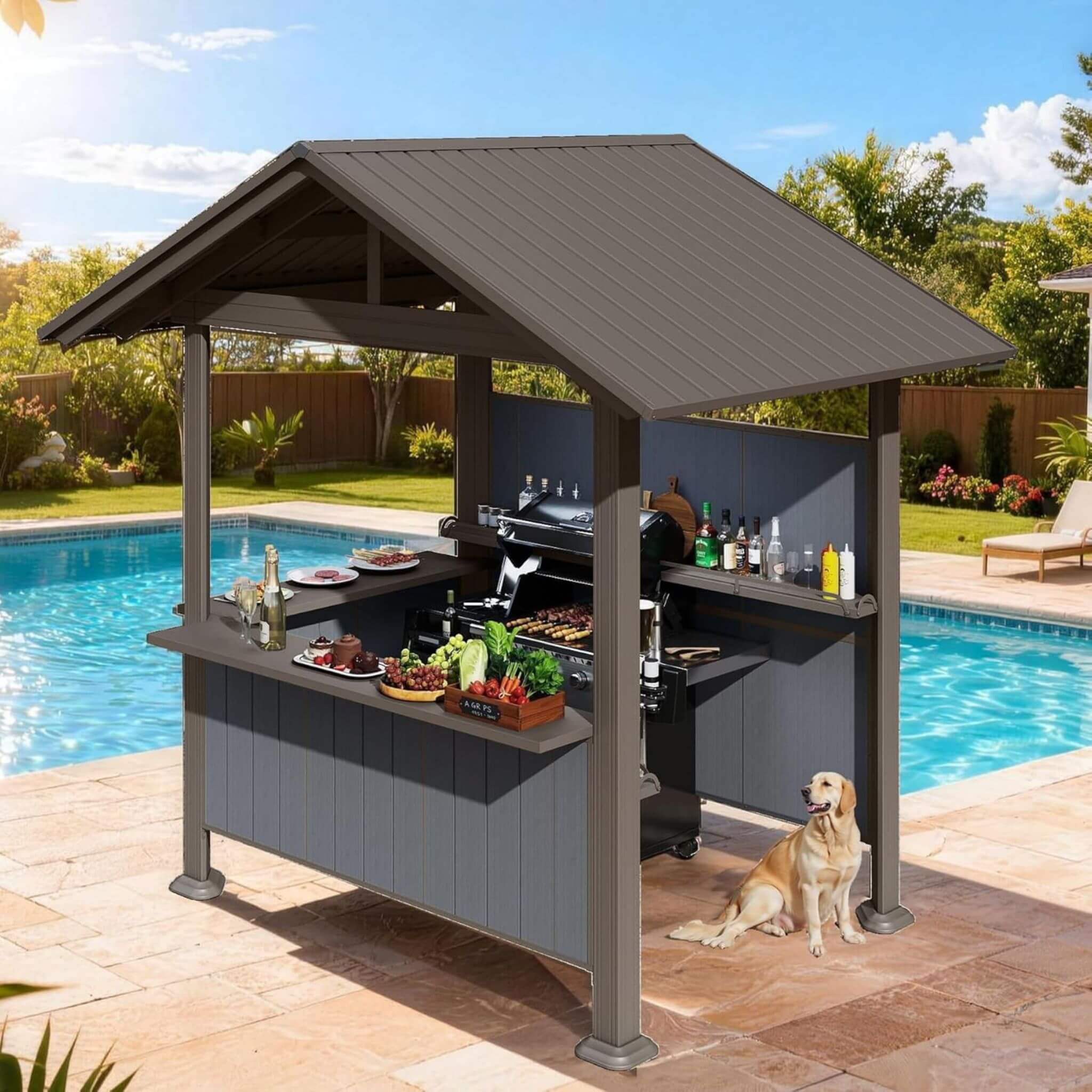 [06X09FT] Alora Heavy-Duty Gable Roof Hardtop Grill Gazebo (SAK49731) – SAKSBY WHOLESALE