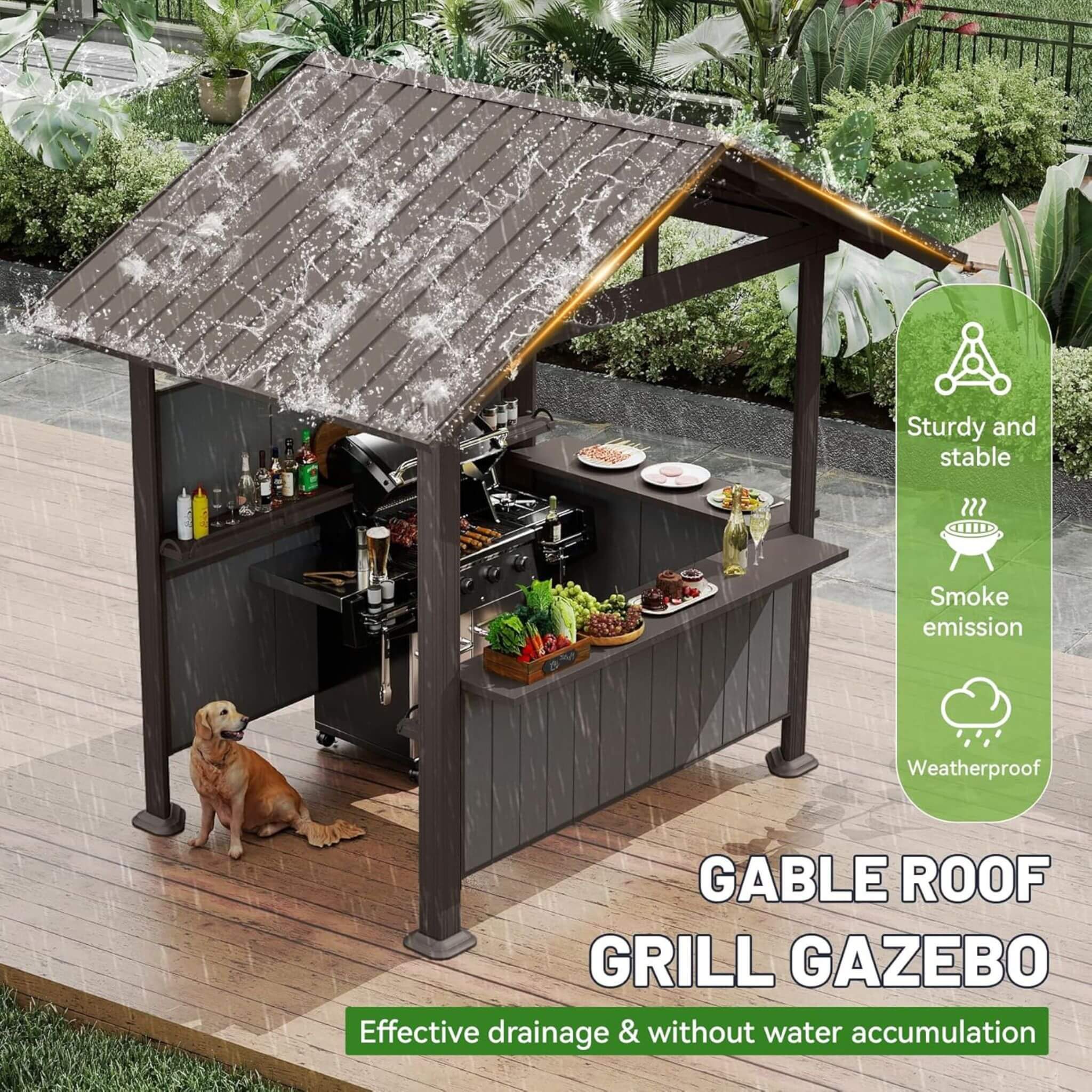 [06X09FT] Alora Heavy-Duty Gable Roof Hardtop Grill Gazebo (SAK49731) – SAKSBY WHOLESALE, view 3