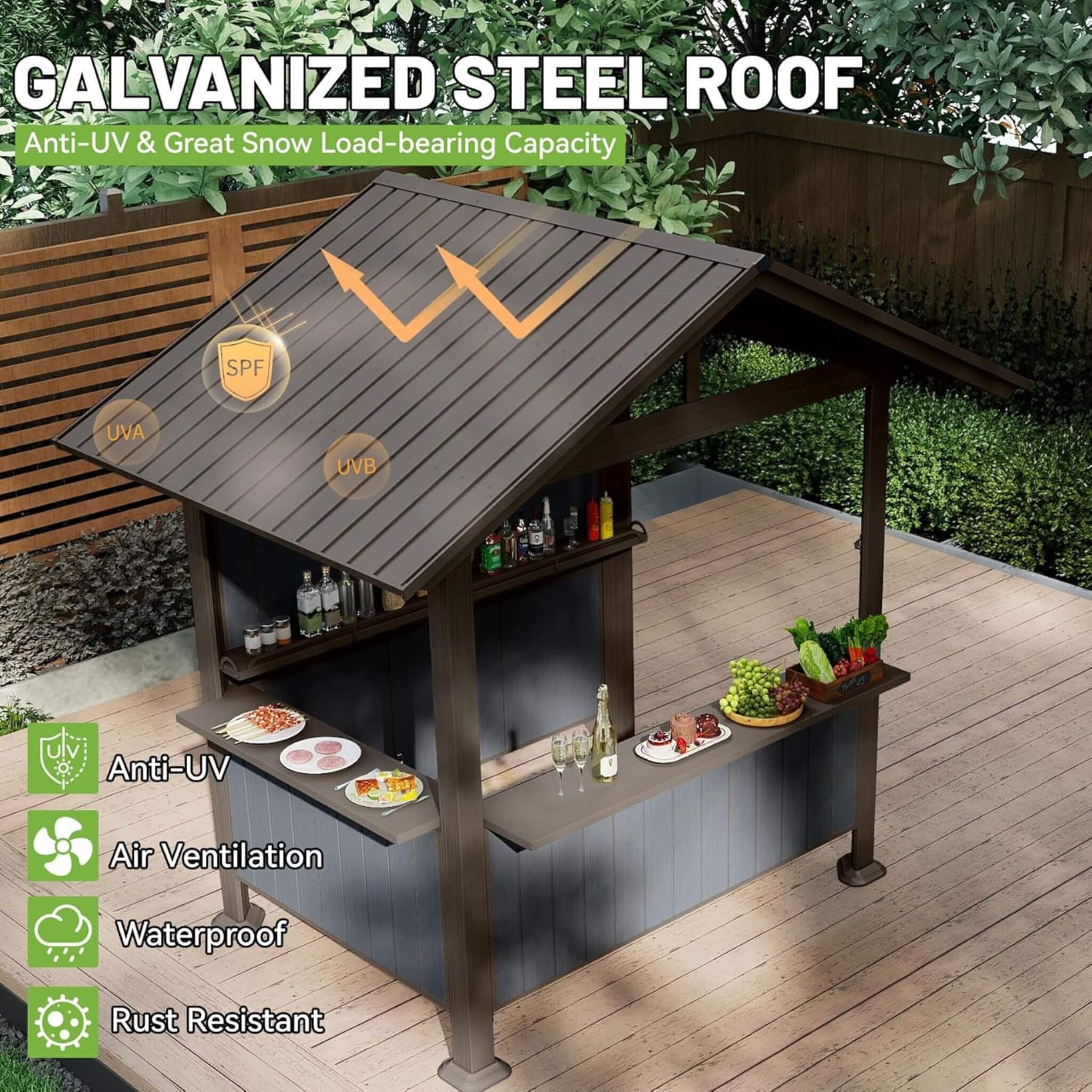[06X09FT] Alora Heavy-Duty Gable Roof Hardtop Grill Gazebo (SAK49731) – SAKSBY WHOLESALE, view 4