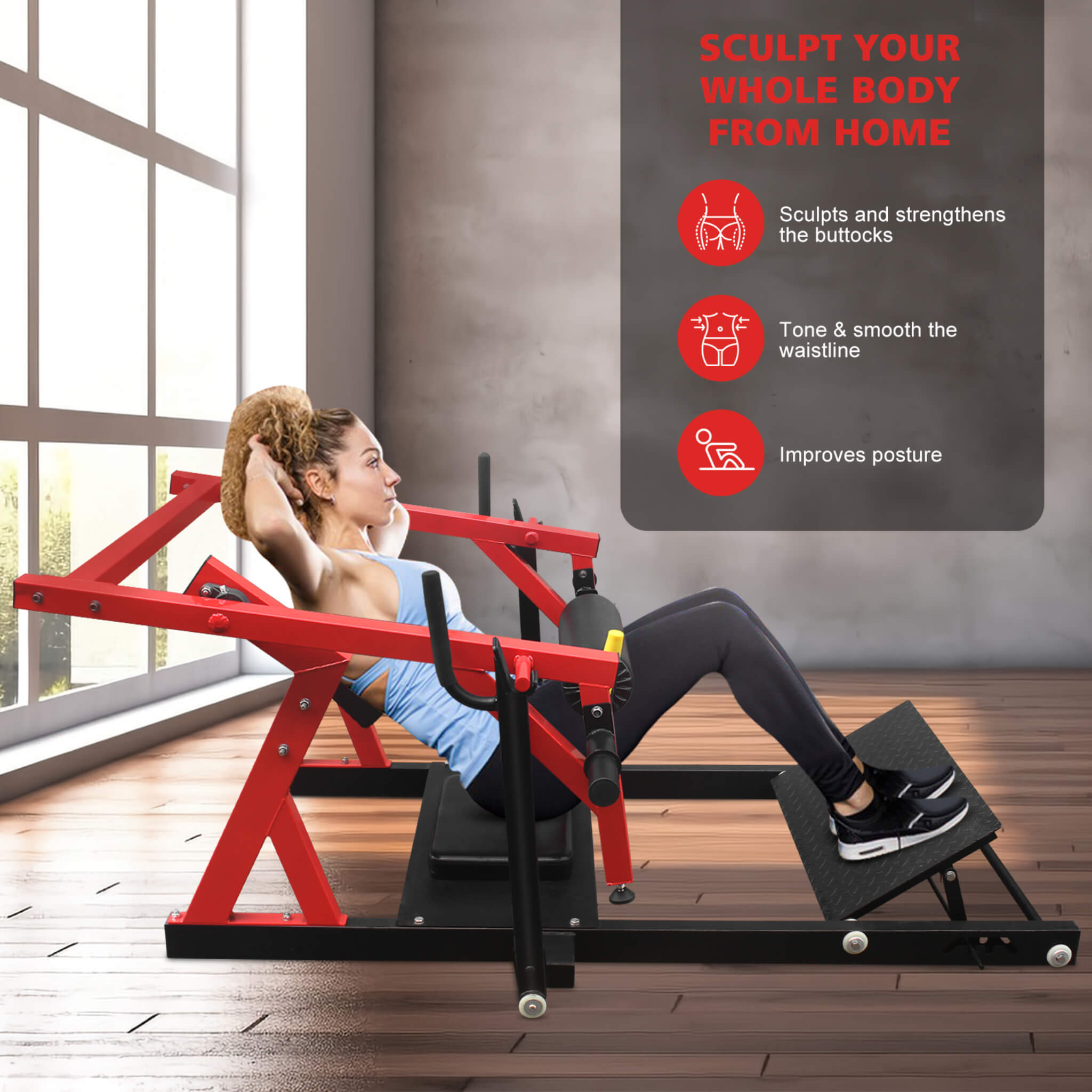 Rovix Heavy-Duty High Strength Steel Hip Thruster With Non-Slip Handles And Comfortable Foam Paddings (SAK92581) – SAKSBY WHO