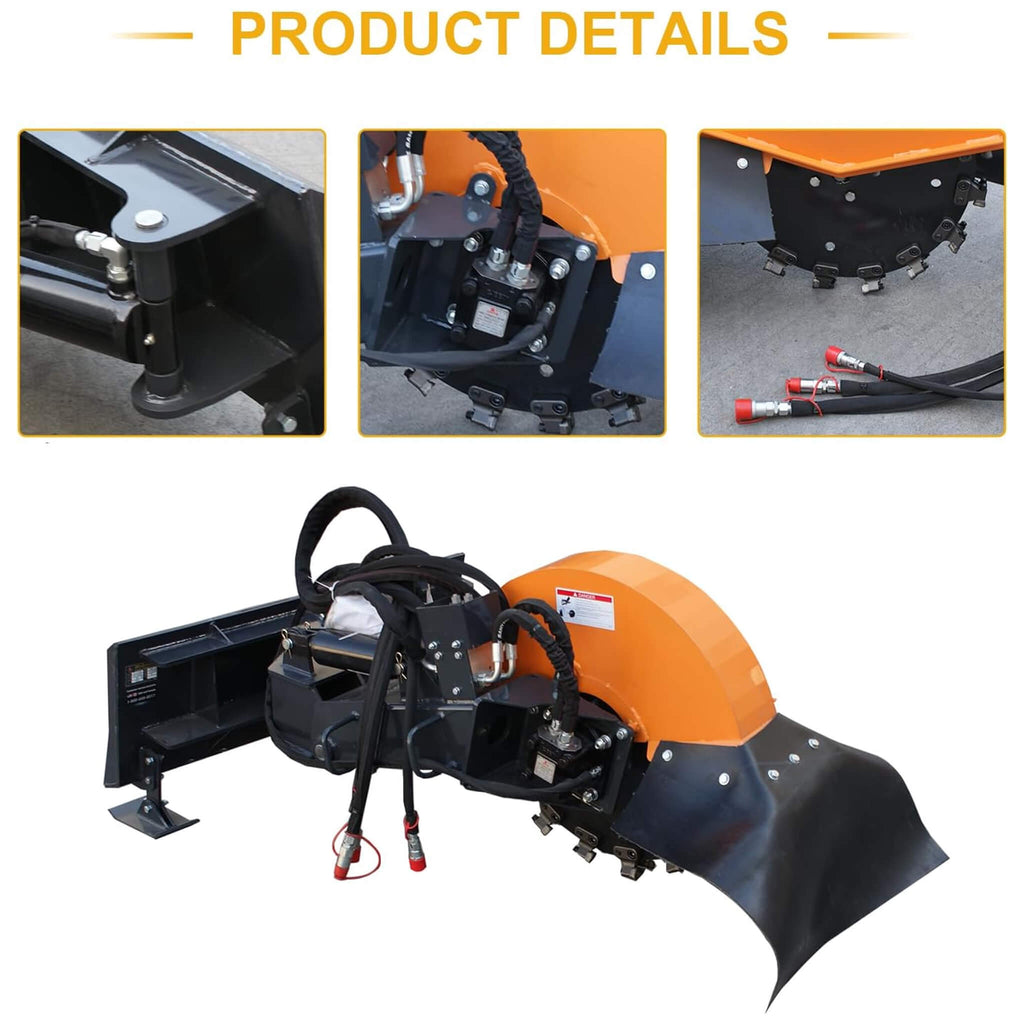 Heavy-Duty Hydraulic Skid Steer Stump Grinder Attachment With 24-Inch Wheel (SAK82954) – SAKSBY WHOLESALE, view 4