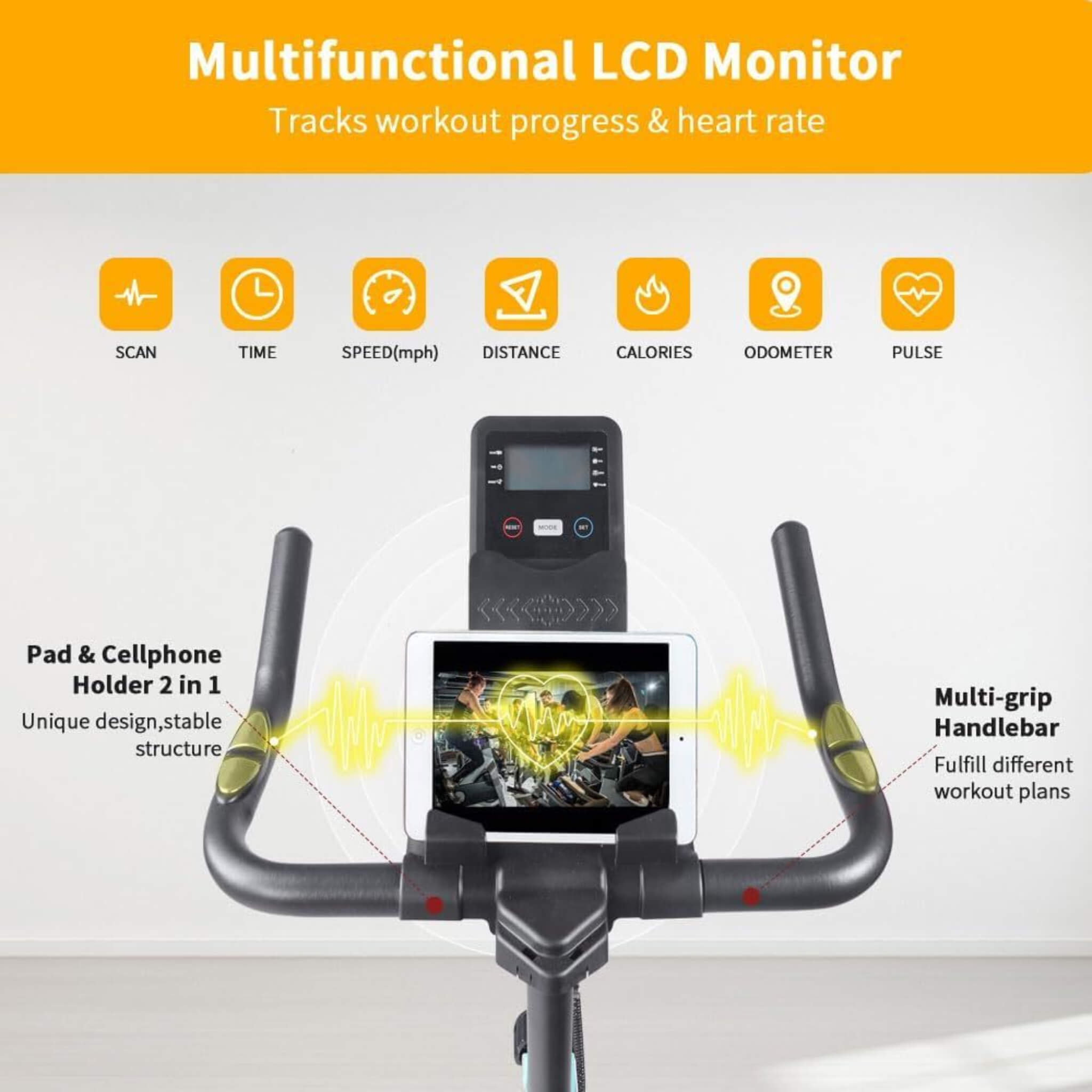 IFast Heavy-Duty Indoor Smart Stationary Fitness Cardio Training Spin Bike For Home Gyms (SAK65195) – SAKSBY WHOLESALE, view 