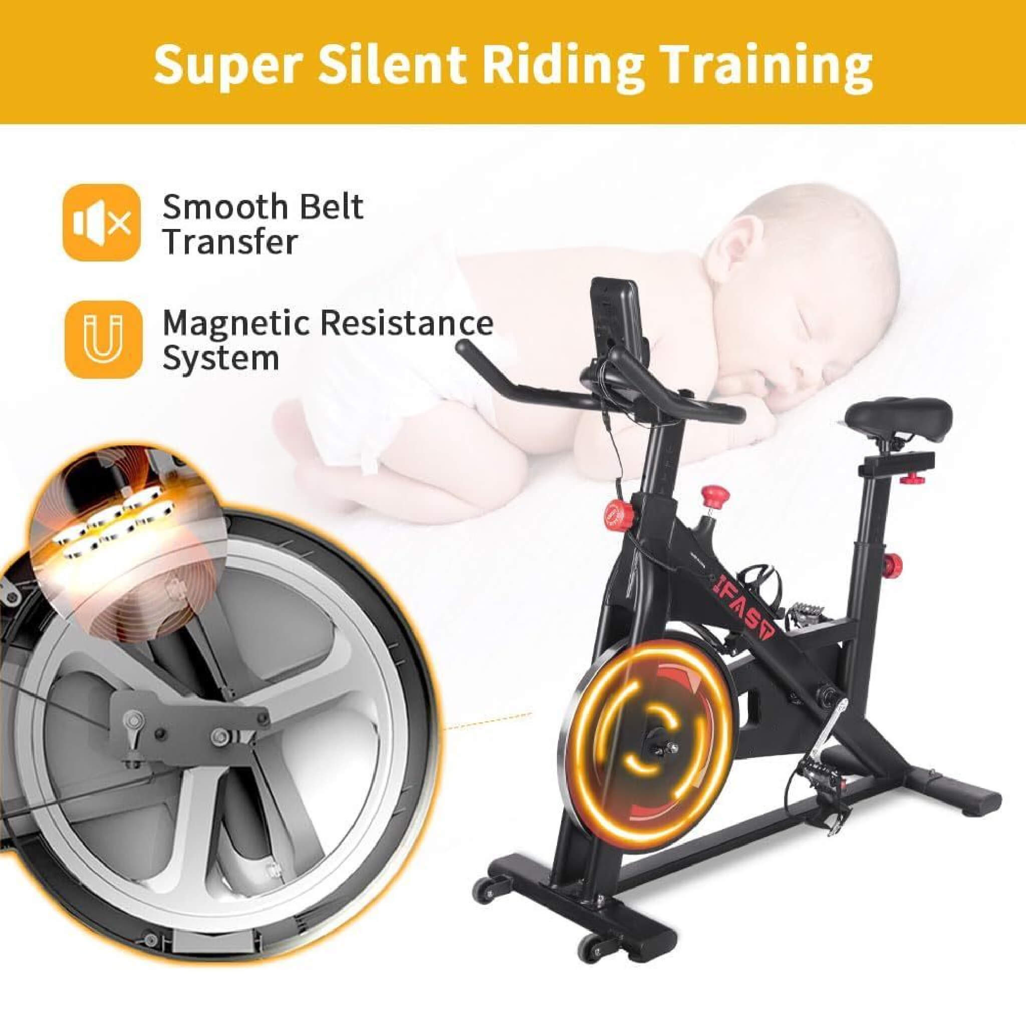 IFast Heavy-Duty Indoor Smart Stationary Fitness Cardio Training Spin Bike For Home Gyms (SAK65195) – SAKSBY WHOLESALE, view 