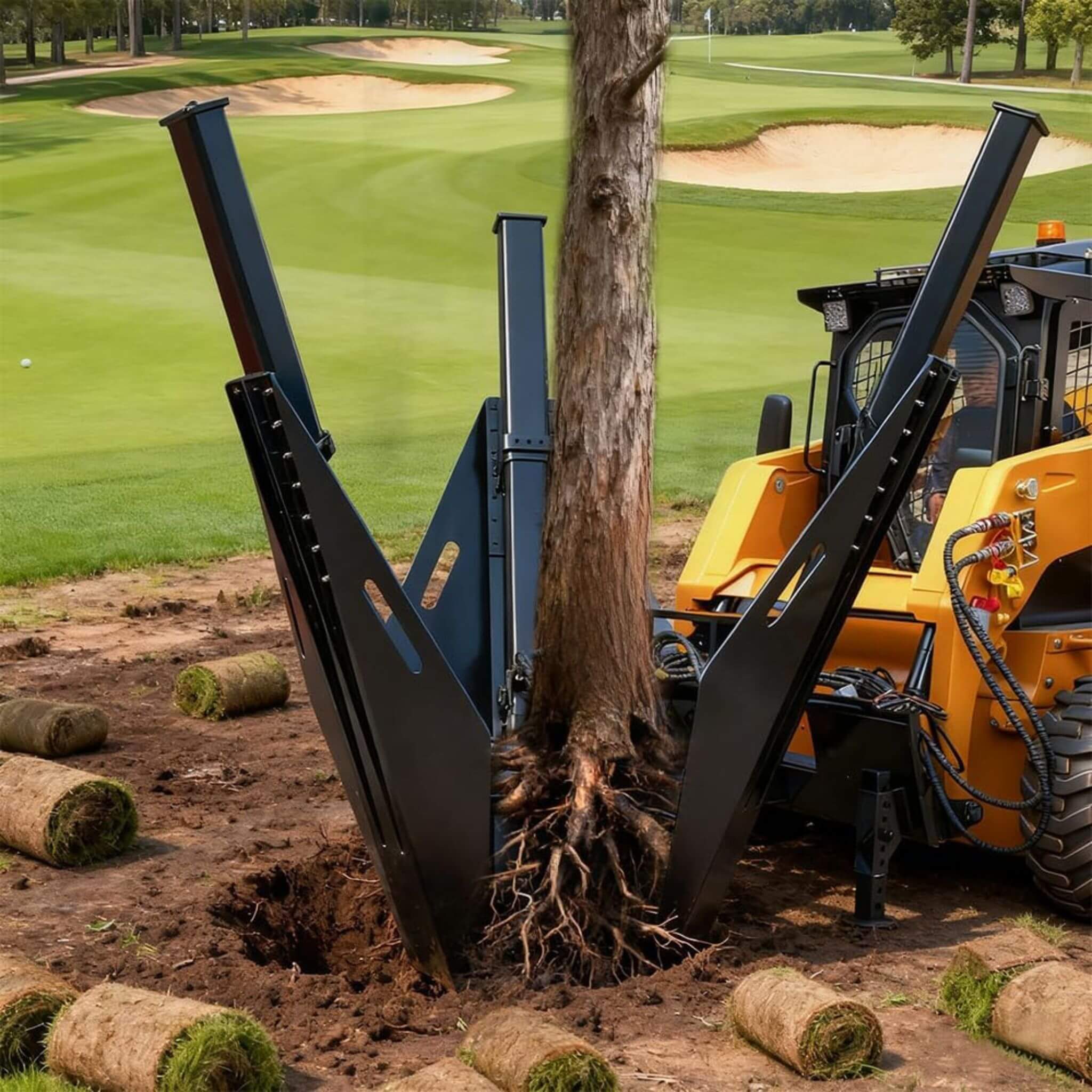 Heavy-Duty Industrial 3-Blade Tree Spade Transplanter Skid Steer Attachment (SAK50296) – SAKSBY WHOLESALE, view 3