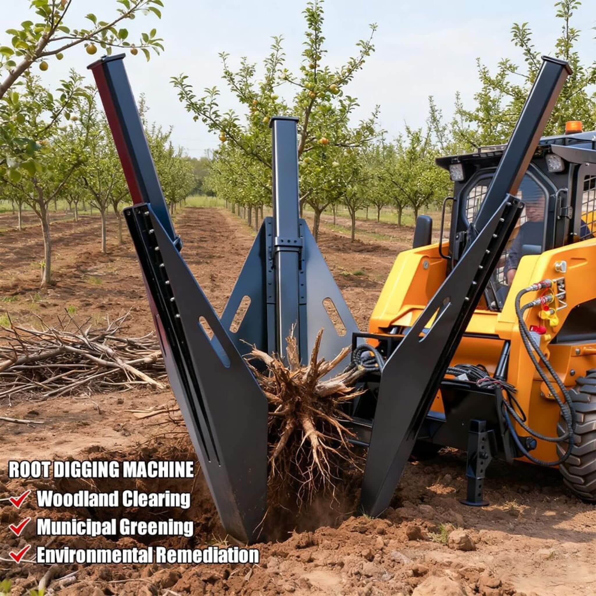Heavy-Duty Industrial 3-Blade Tree Spade Transplanter Skid Steer Attachment (SAK50296) – SAKSBY WHOLESALE, view 8