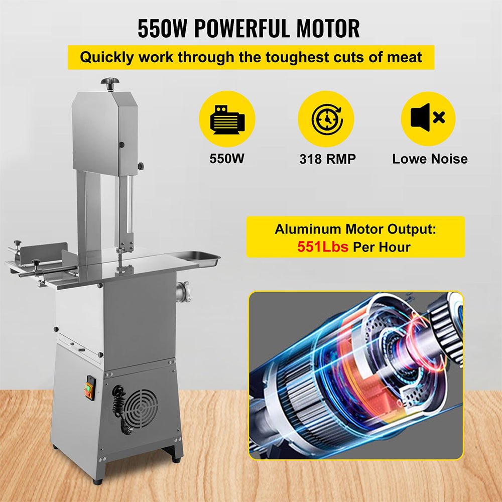 Heavy-Duty Industrial Electric Meat Bandsaw Bone Cutting Machine, 550W (SAK47410) – SAKSBY WHOLESALE, view 6