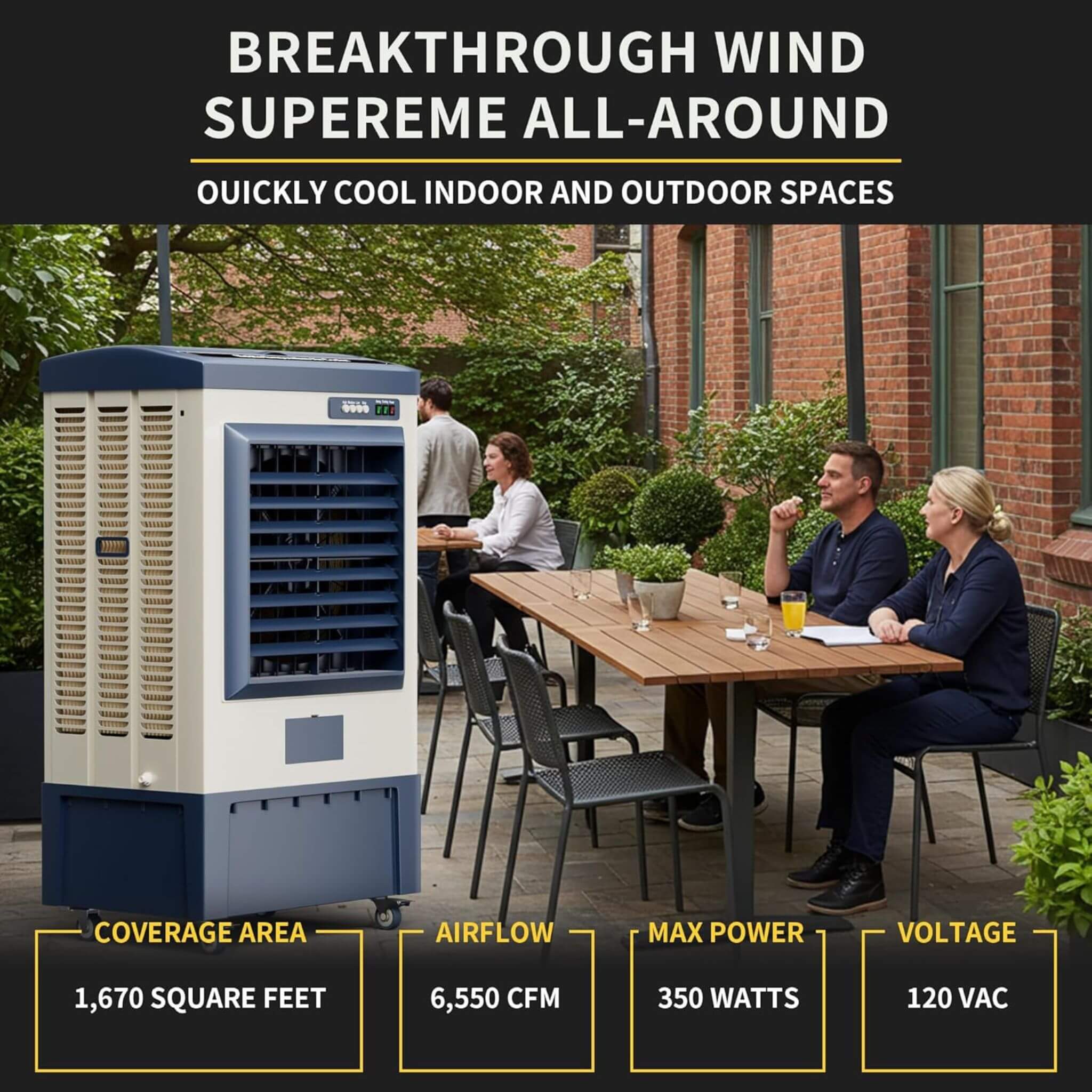 Heavy-Duty Industrial Outdoor Swamp Cooling Fan With Continuous Auto Fill (SAK94618) – SAKSBY WHOLESALE, view 9