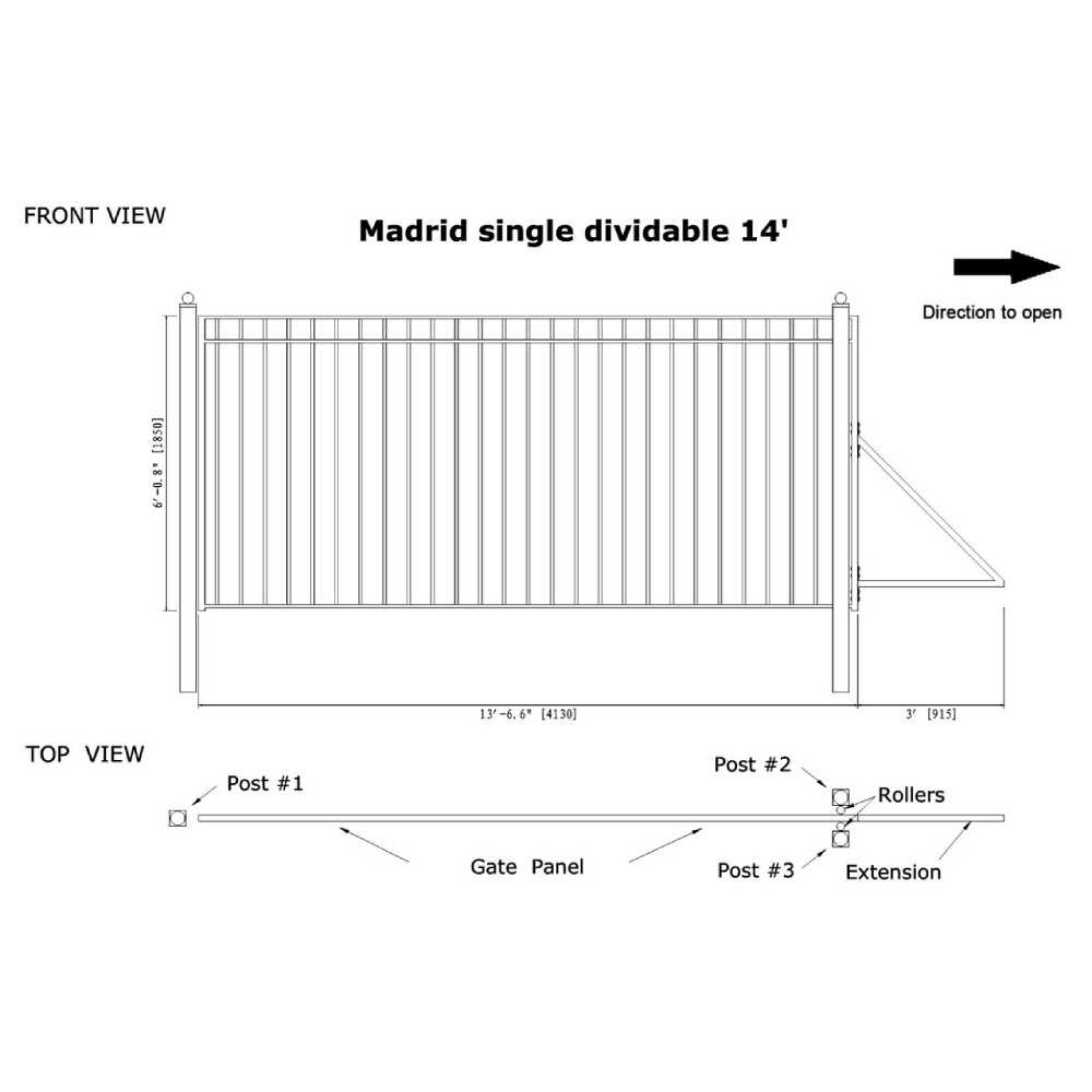 [12-30FT] Heavy-Duty Madrid-Style Premium Steel Sliding Driveway Gate (SAK23857) – SAKSBY WHOLESALE, view 12