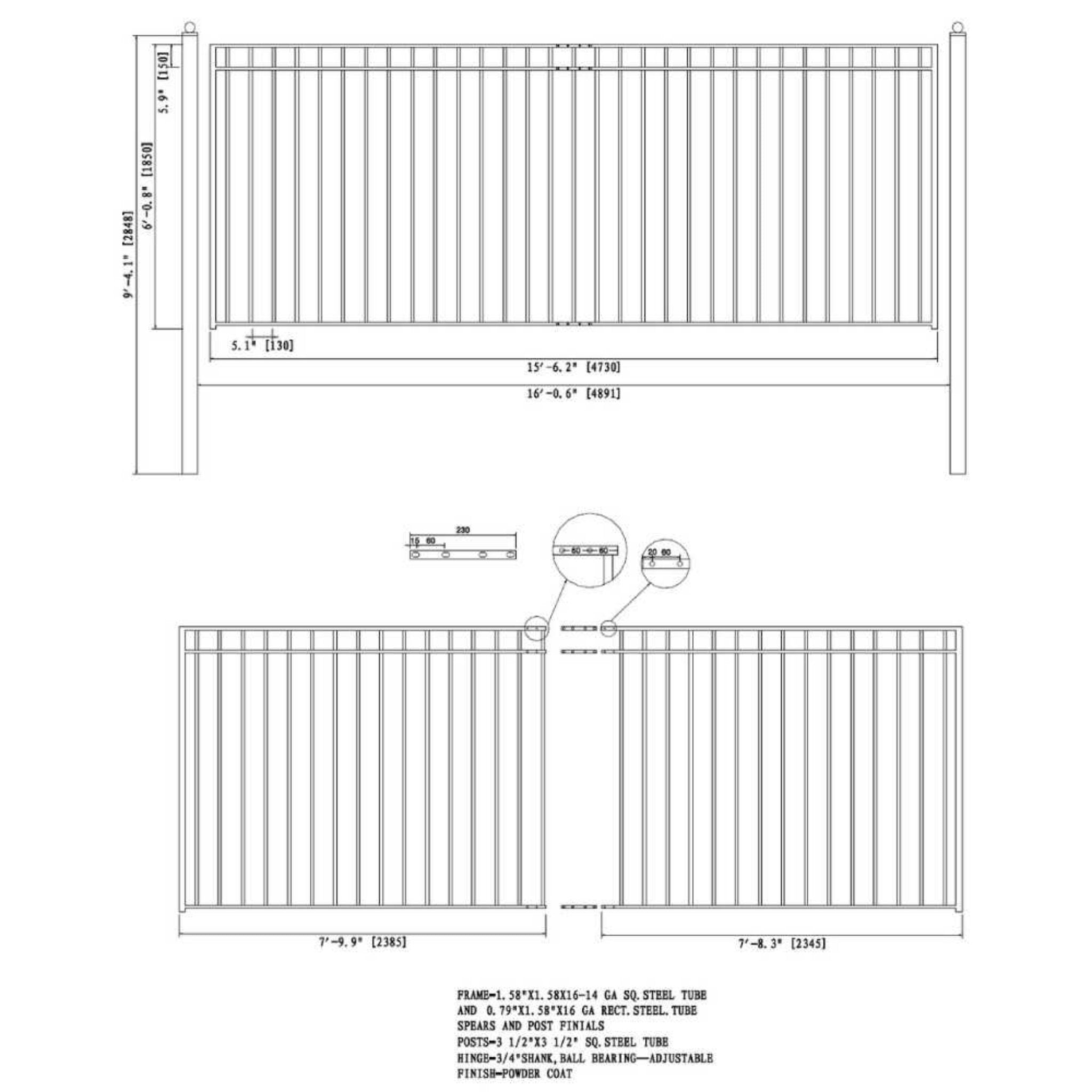 [12-30FT] Heavy-Duty Madrid-Style Premium Steel Sliding Driveway Gate (SAK23857) – SAKSBY WHOLESALE, view 13