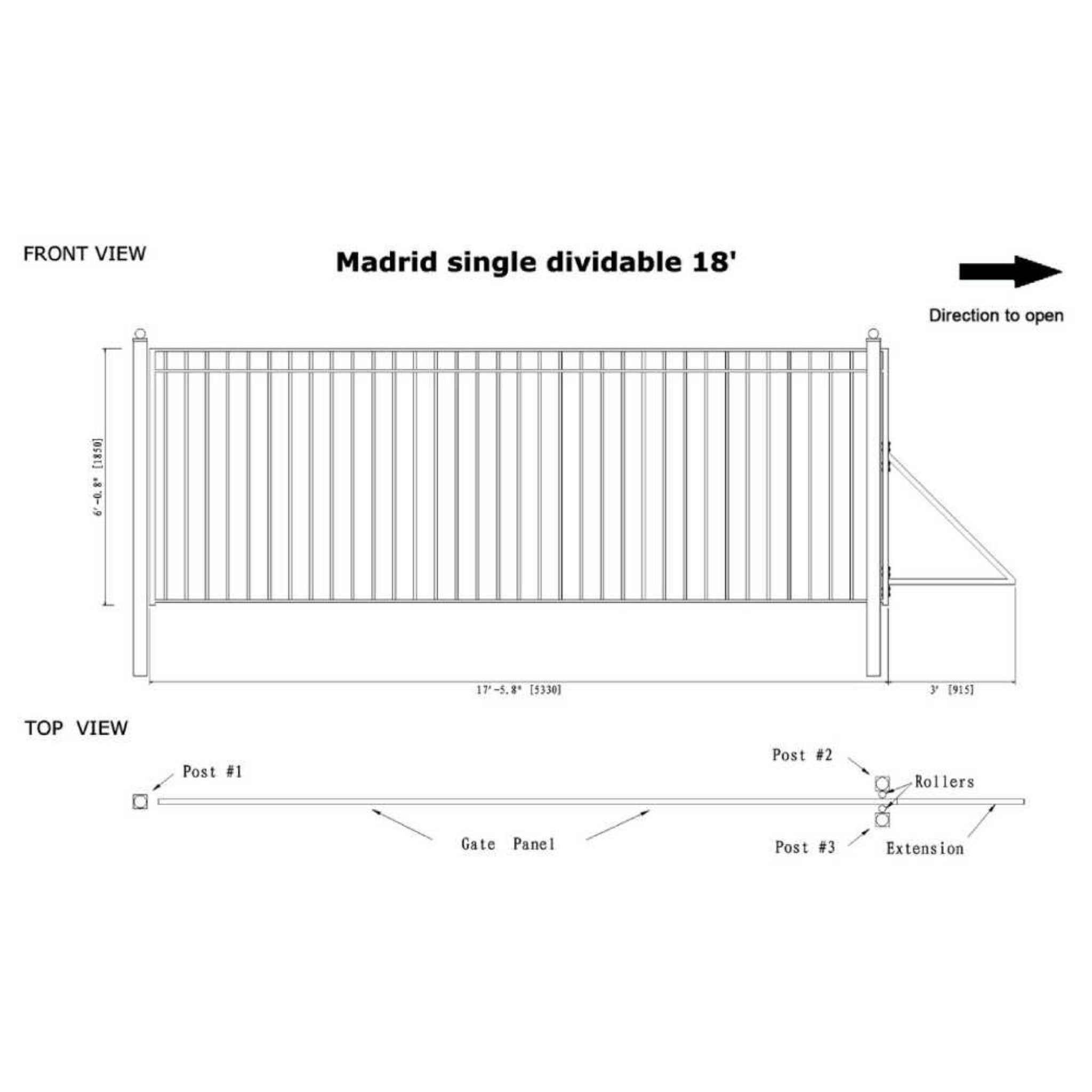 [12-30FT] Heavy-Duty Madrid-Style Premium Steel Sliding Driveway Gate (SAK23857) – SAKSBY WHOLESALE, view 14