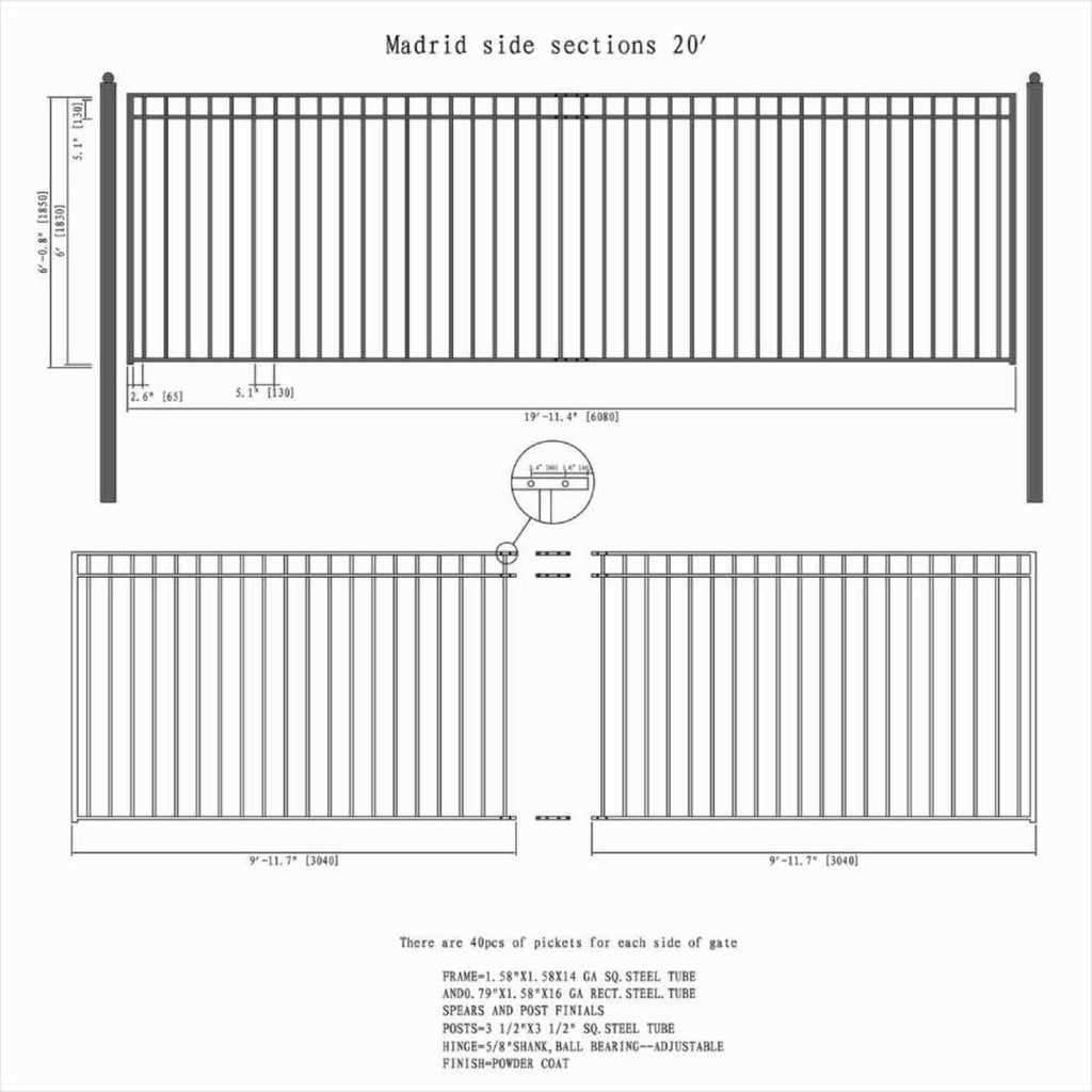 [12-30FT] Heavy-Duty Madrid-Style Premium Steel Sliding Driveway Gate (SAK23857) – SAKSBY WHOLESALE, view 15