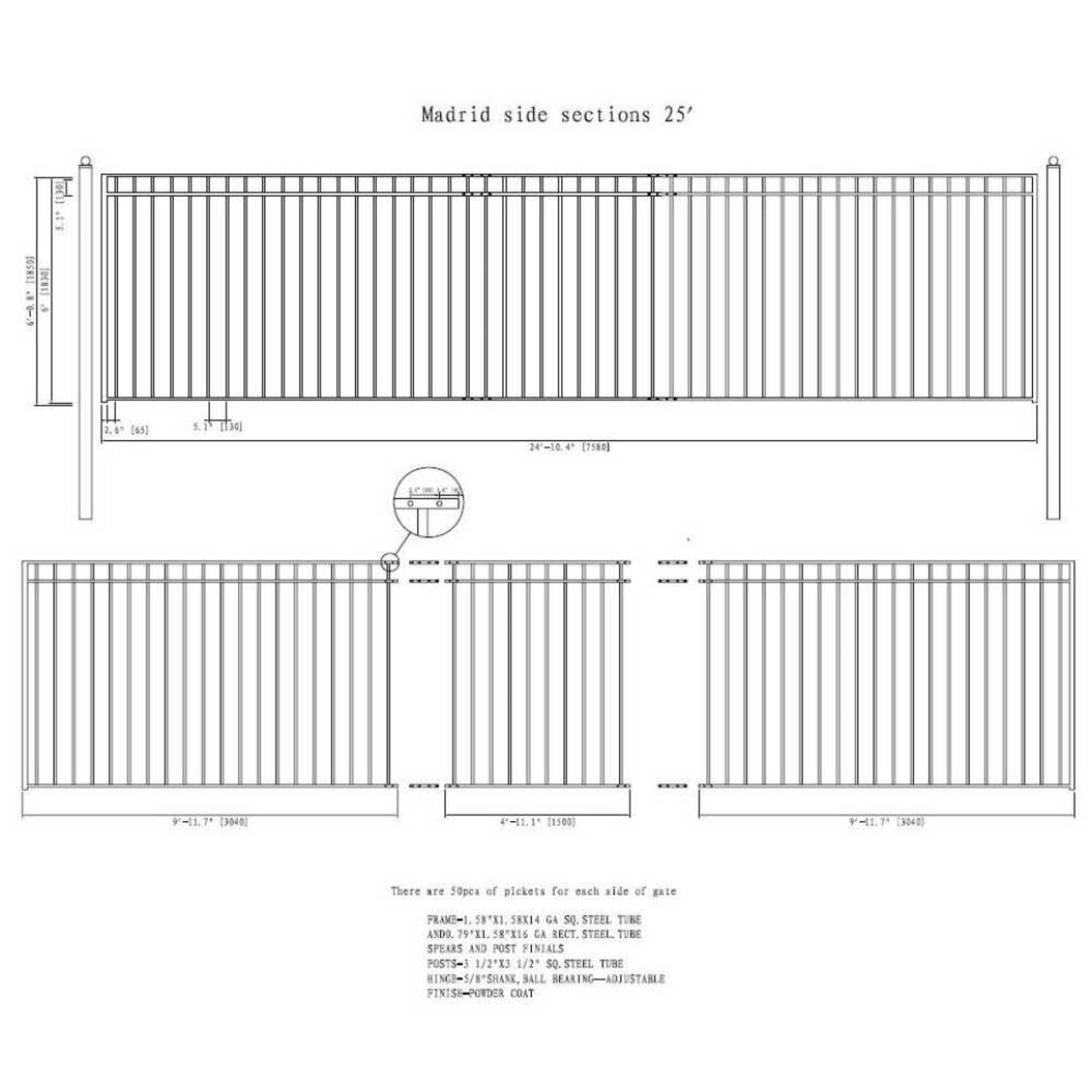[12-30FT] Heavy-Duty Madrid-Style Premium Steel Sliding Driveway Gate (SAK23857) – SAKSBY WHOLESALE, view 16
