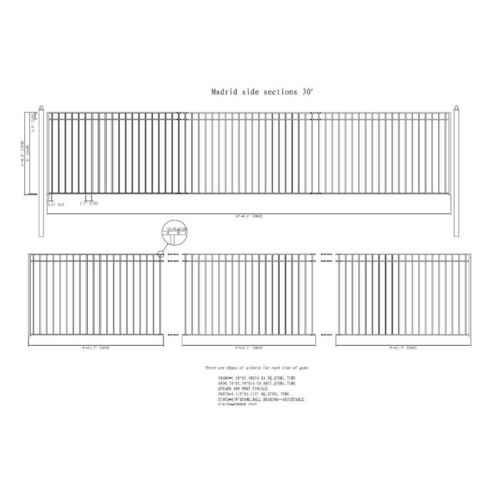[12-30FT] Heavy-Duty Madrid-Style Premium Steel Sliding Driveway Gate (SAK23857) – SAKSBY WHOLESALE, view 17